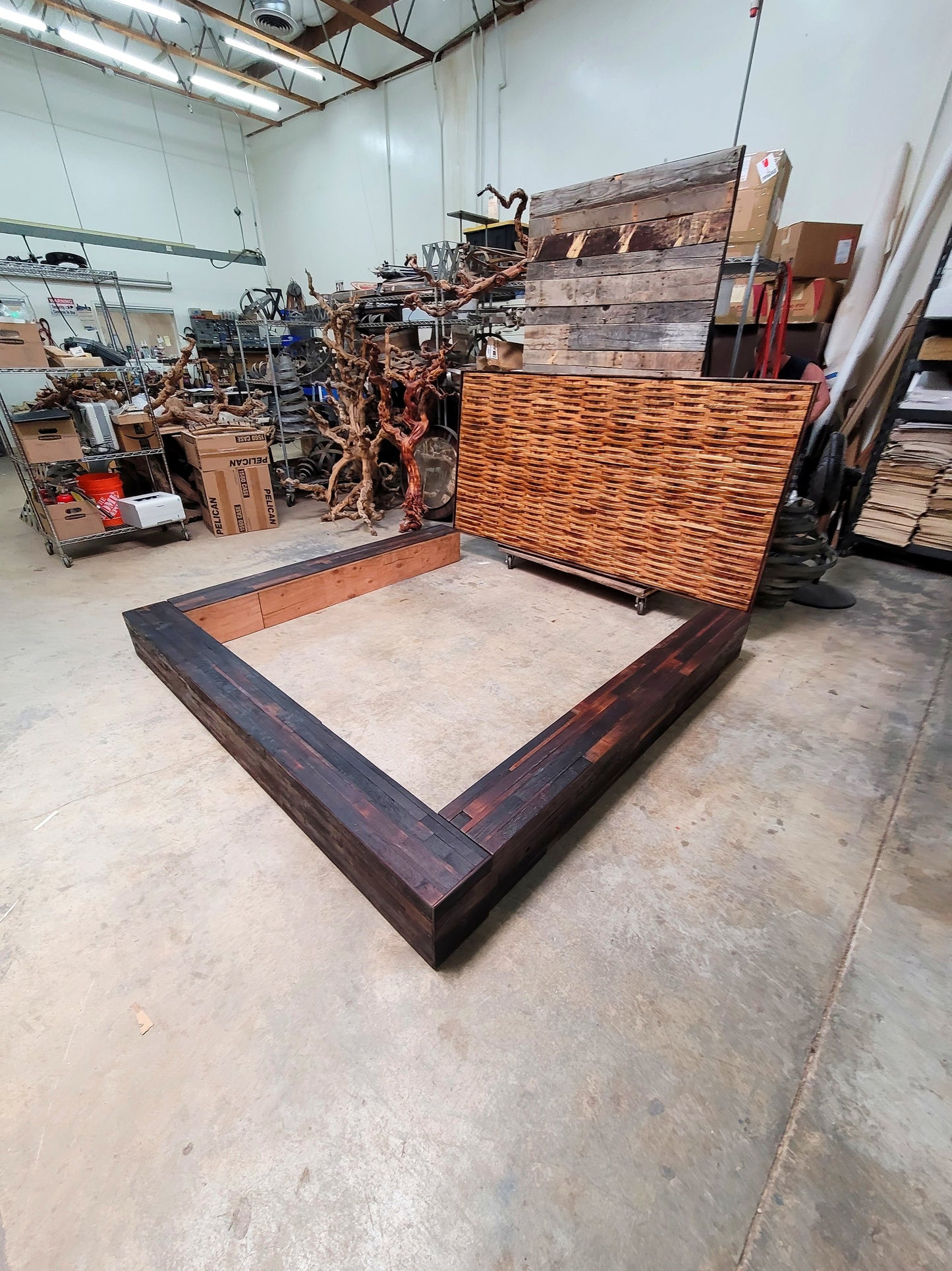 Raised Platform Wine Barrel Bed Frame - ALZATO - Made from Retired + Reclaimed French Oak Wine Barrels. 100% Recycled!