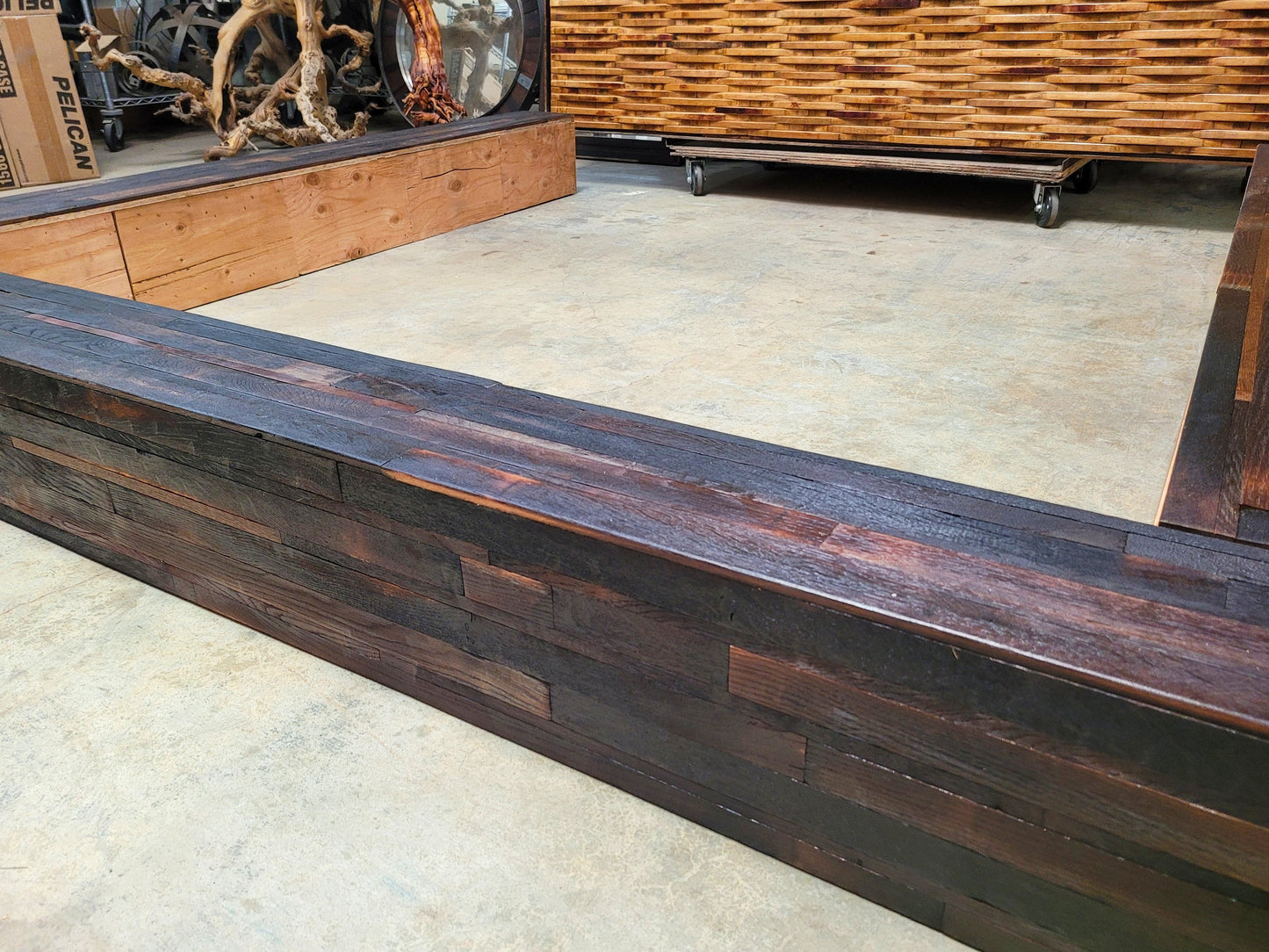 Raised Platform Wine Barrel Bed Frame - ALZATO - Made from Retired + Reclaimed French Oak Wine Barrels. 100% Recycled!