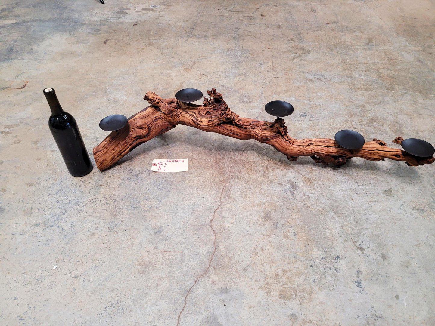 Zaca Mesa Syrah Grapevine Pillar Candle Holder made from their oldest vines- 100% Recycled! Ready to Ship! 062924-2