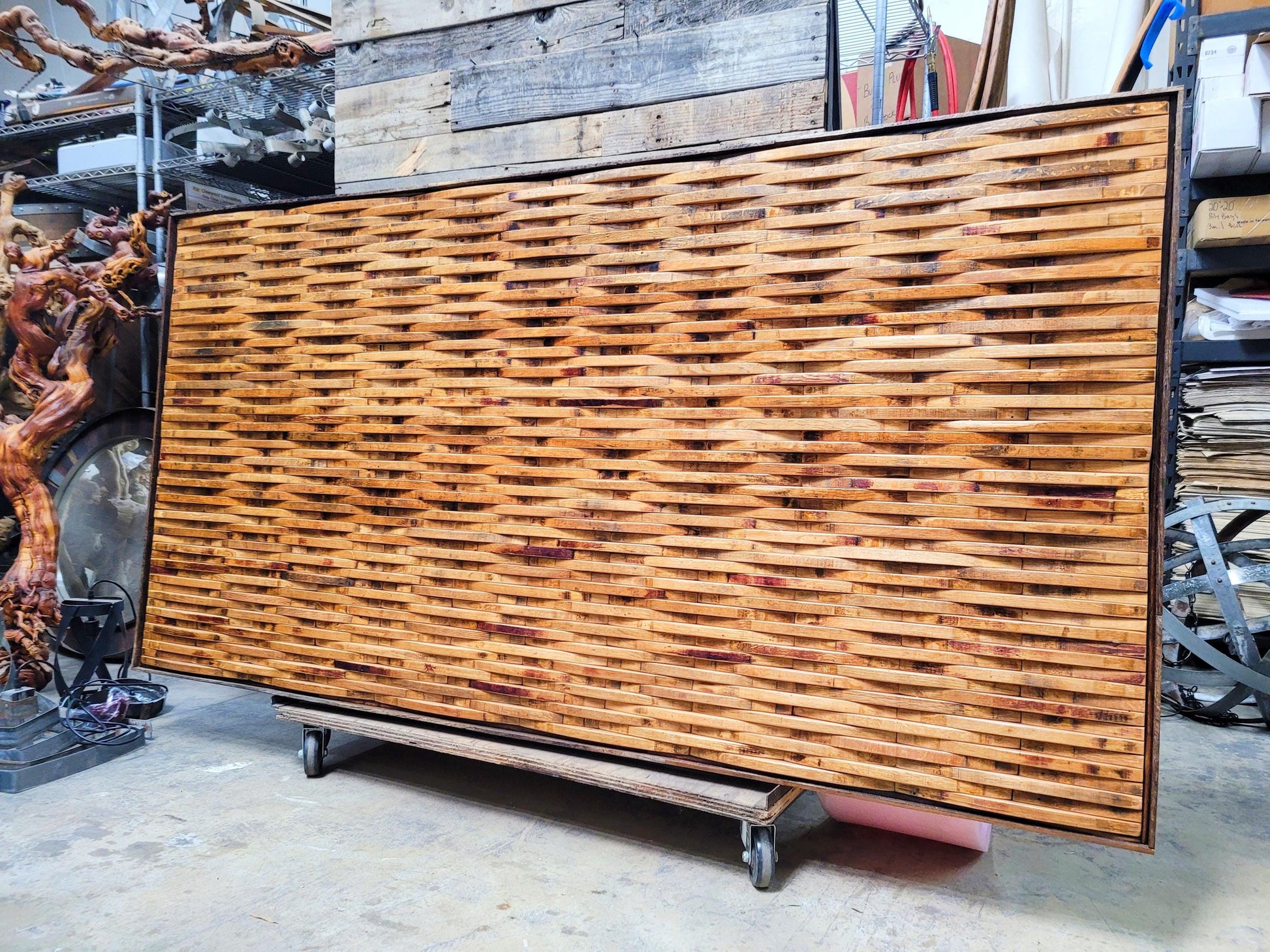 SALE King Wine Barrel Headboard - RARANGA - Made from retired CA wine barrels 100% Recycled + Ready to Ship!