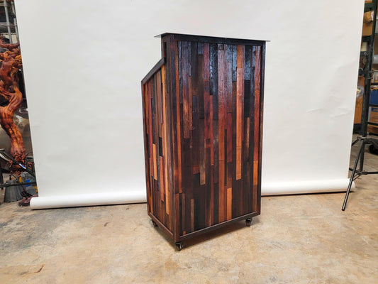 Ready to Ship!! Hostess Stand Podium POS - TERONO - Made from retired California wine barrels. 100% Recycled