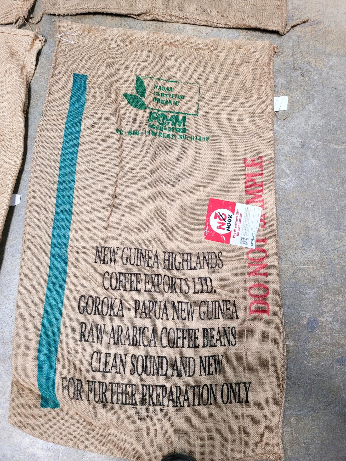 SALE Set of 8 Burlap Coffee bags plus one extra, my treat! 100% Recycled + Ready to Ship! 070524-6