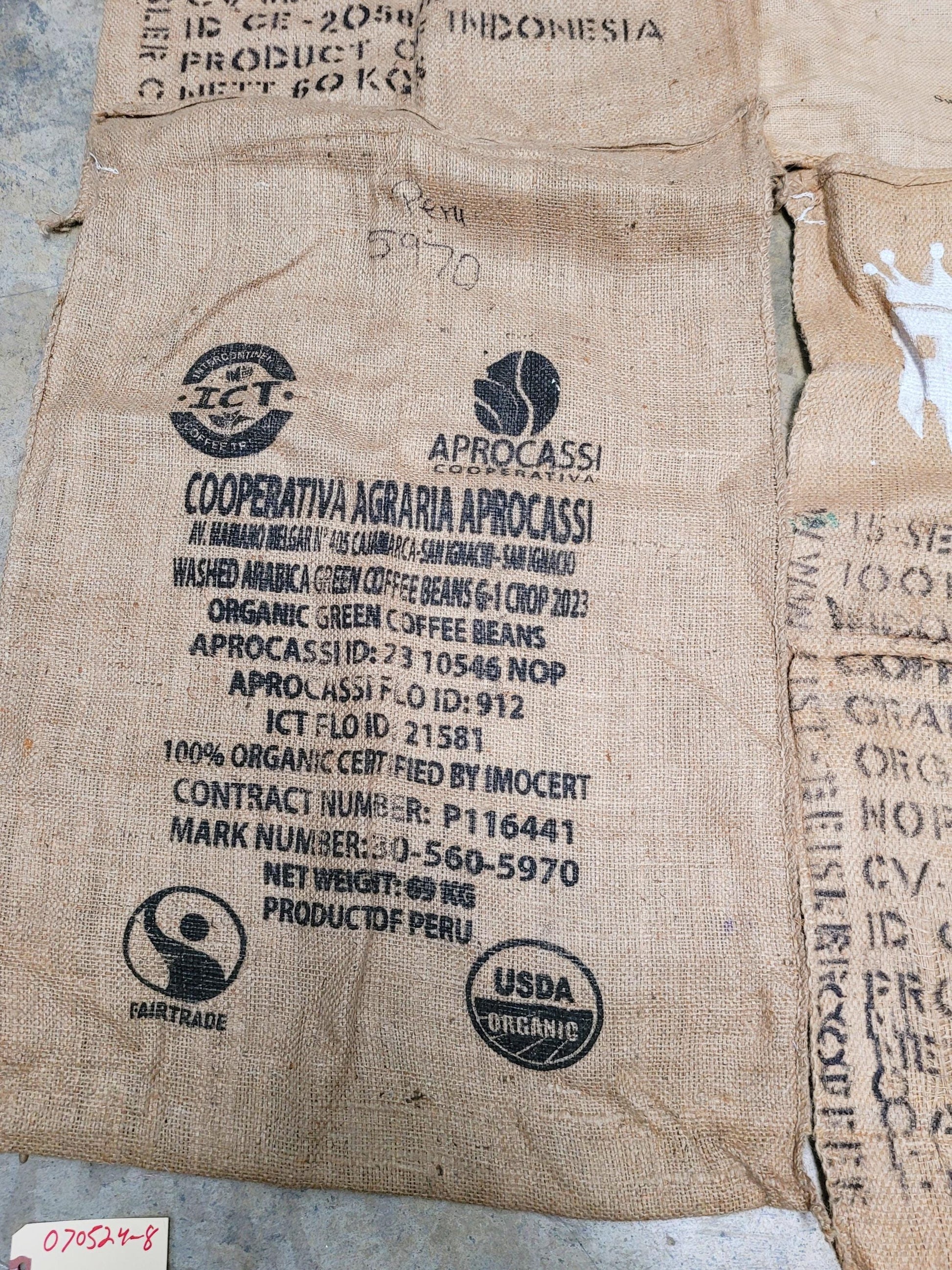 SALE Set of 8 Burlap Coffee bags plus one extra, my treat! 100% Recycled + Ready to Ship! 070524-8