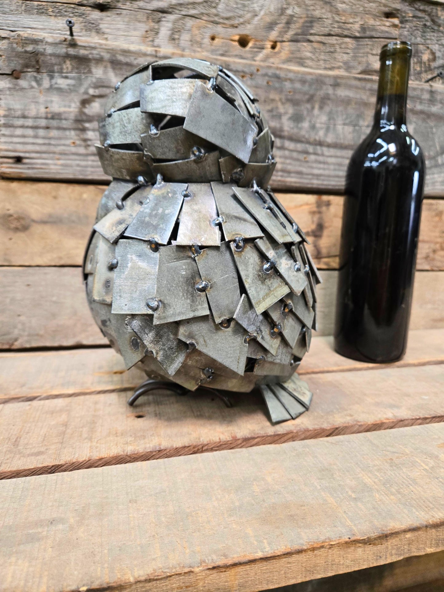 Owl Made From Retired Cakebread Cabernet Wine Barrel Rings - Limited Edition - Signed + Numbered - 100% Recycled!