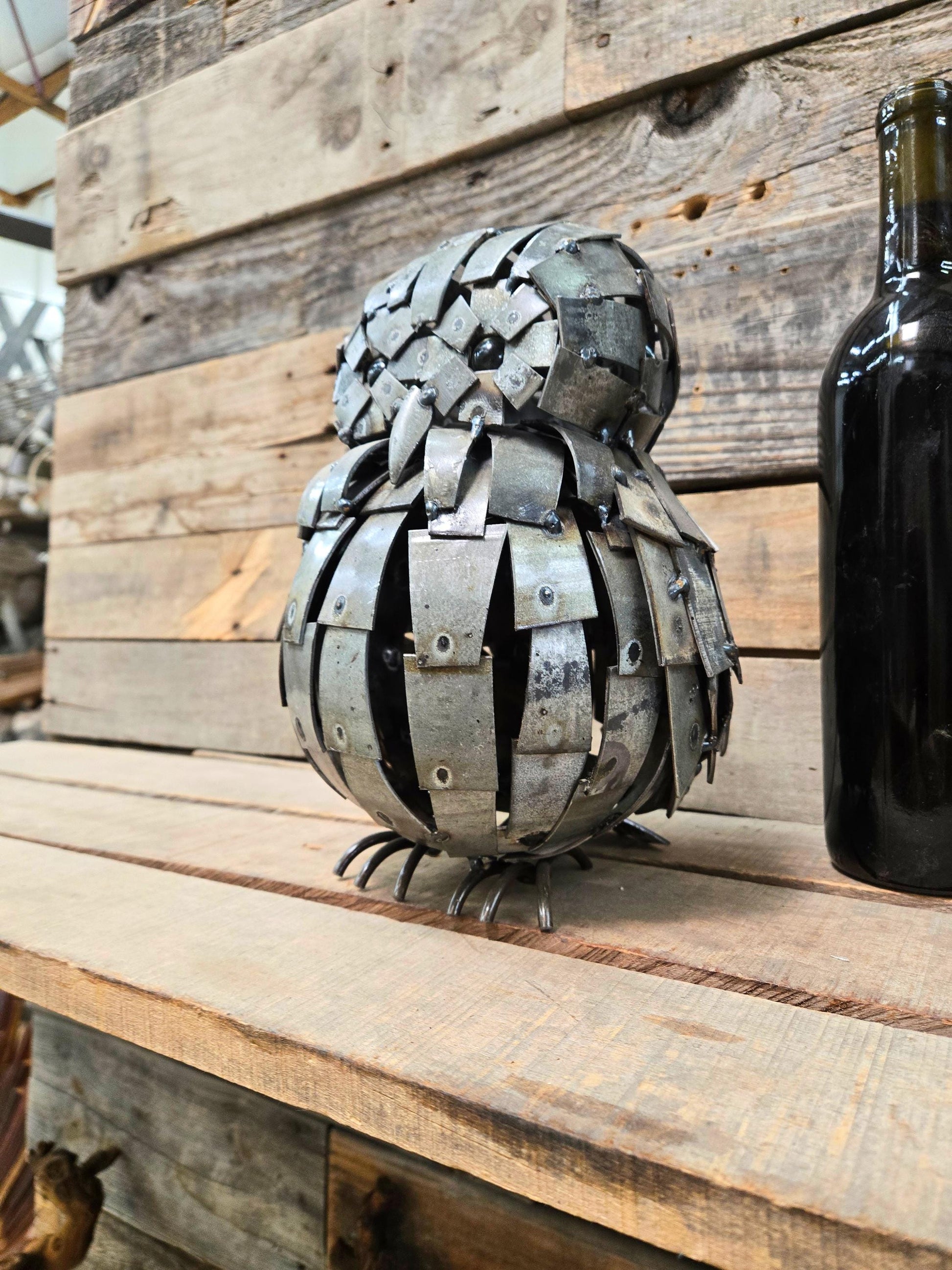 Owl Made From Retired Cakebread Cabernet Wine Barrel Rings - Limited Edition - Signed + Numbered - 100% Recycled!