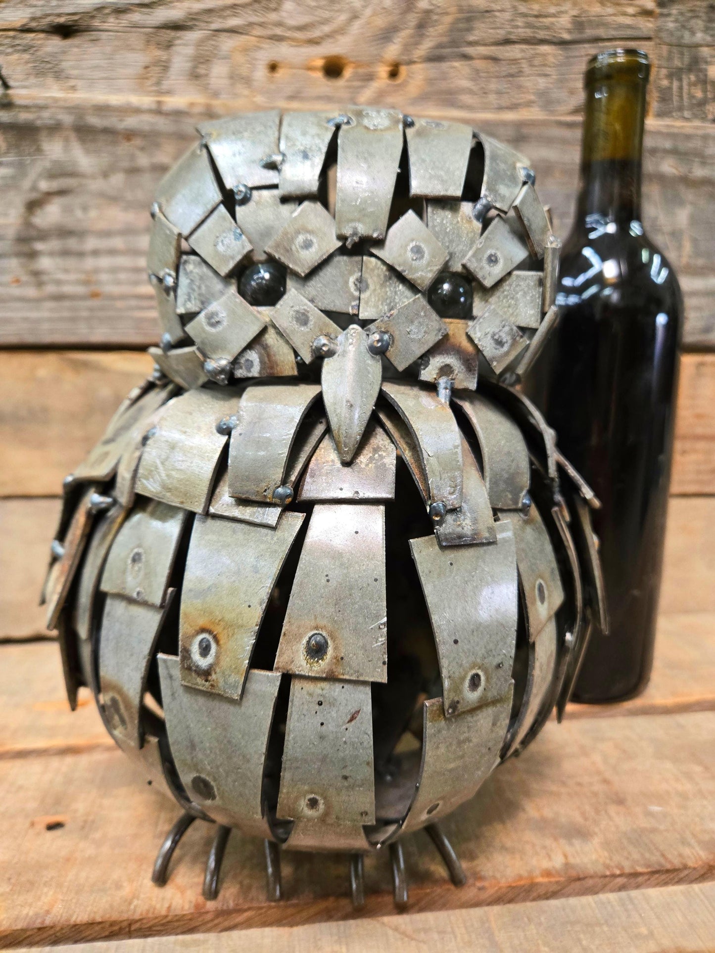 Owl Made From Retired Cakebread Cabernet Wine Barrel Rings - Limited Edition - Signed + Numbered - 100% Recycled!