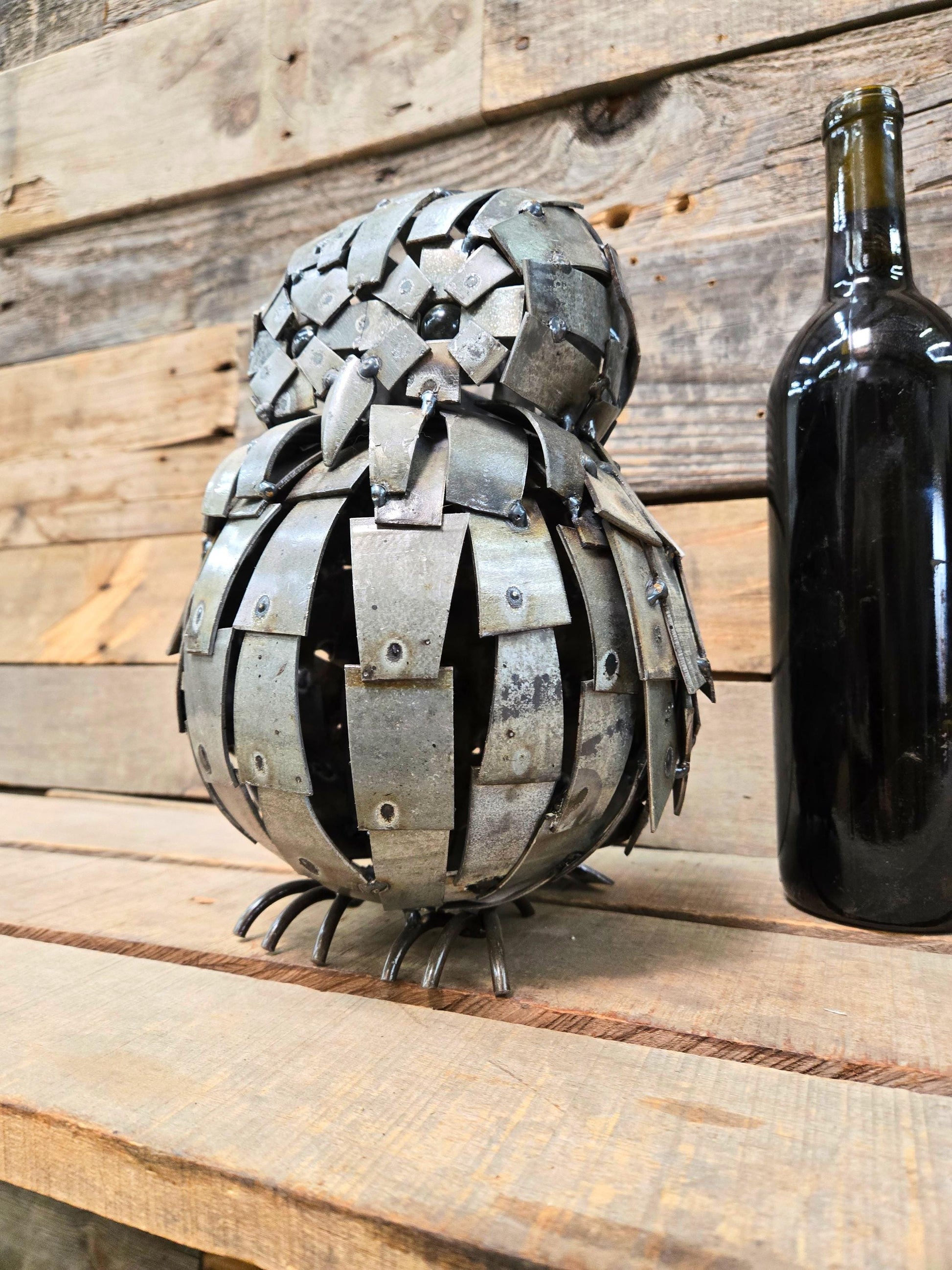 Owl Made From Retired Cakebread Cabernet Wine Barrel Rings - Limited Edition - Signed + Numbered - 100% Recycled!