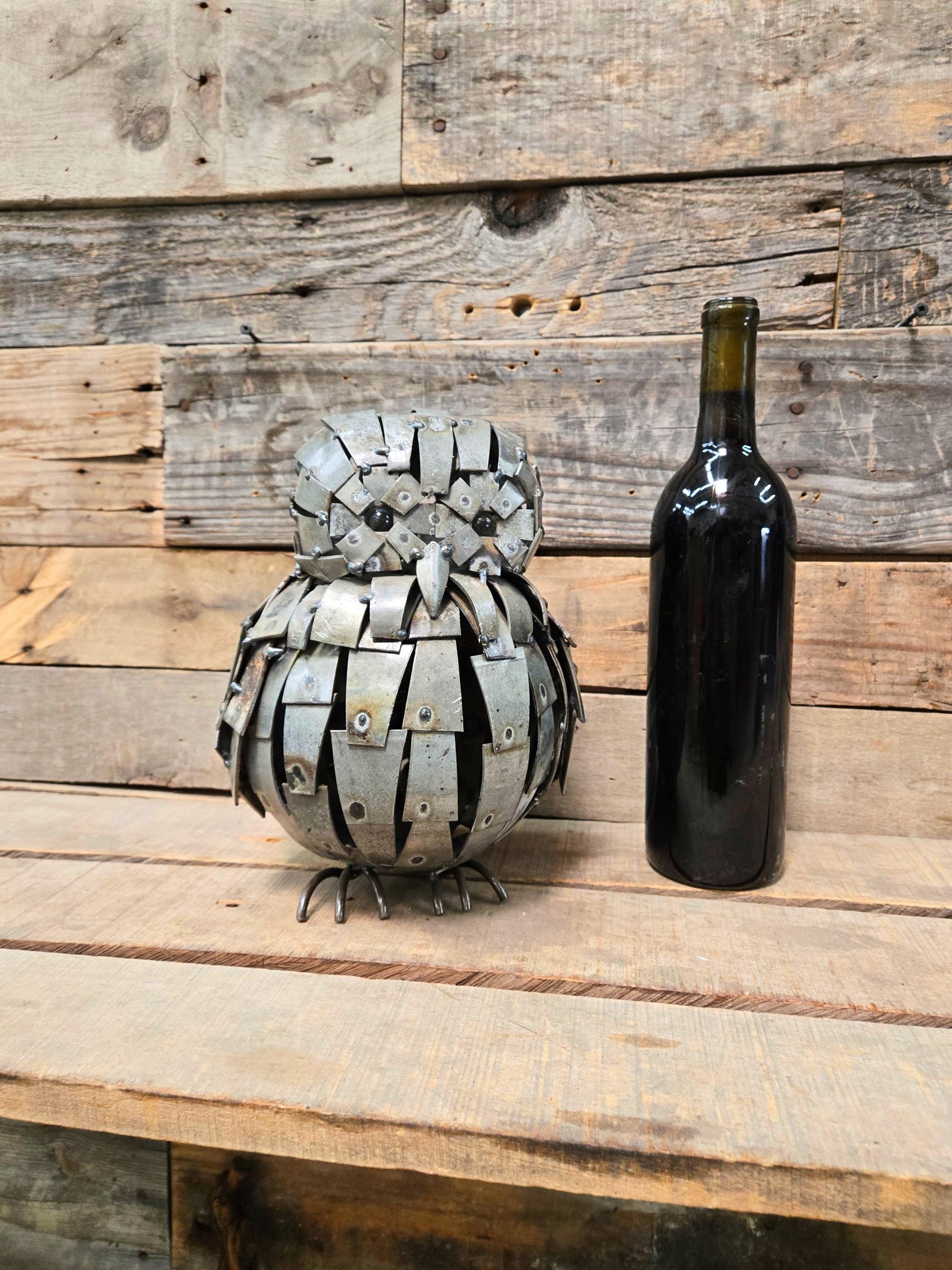 Owl Made From Retired Cakebread Cabernet Wine Barrel Rings - Limited Edition - Signed + Numbered - 100% Recycled!