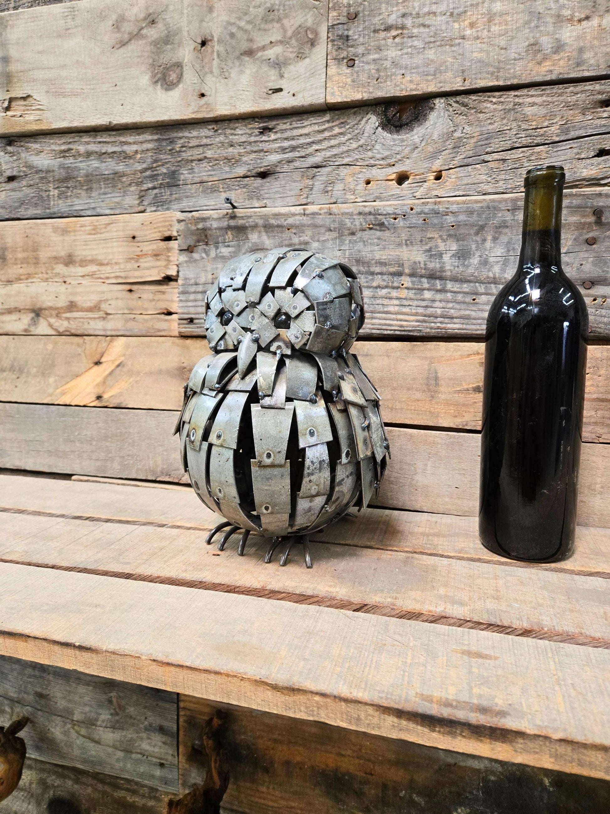 Owl Made From Retired Cakebread Cabernet Wine Barrel Rings - Limited Edition - Signed + Numbered - 100% Recycled!