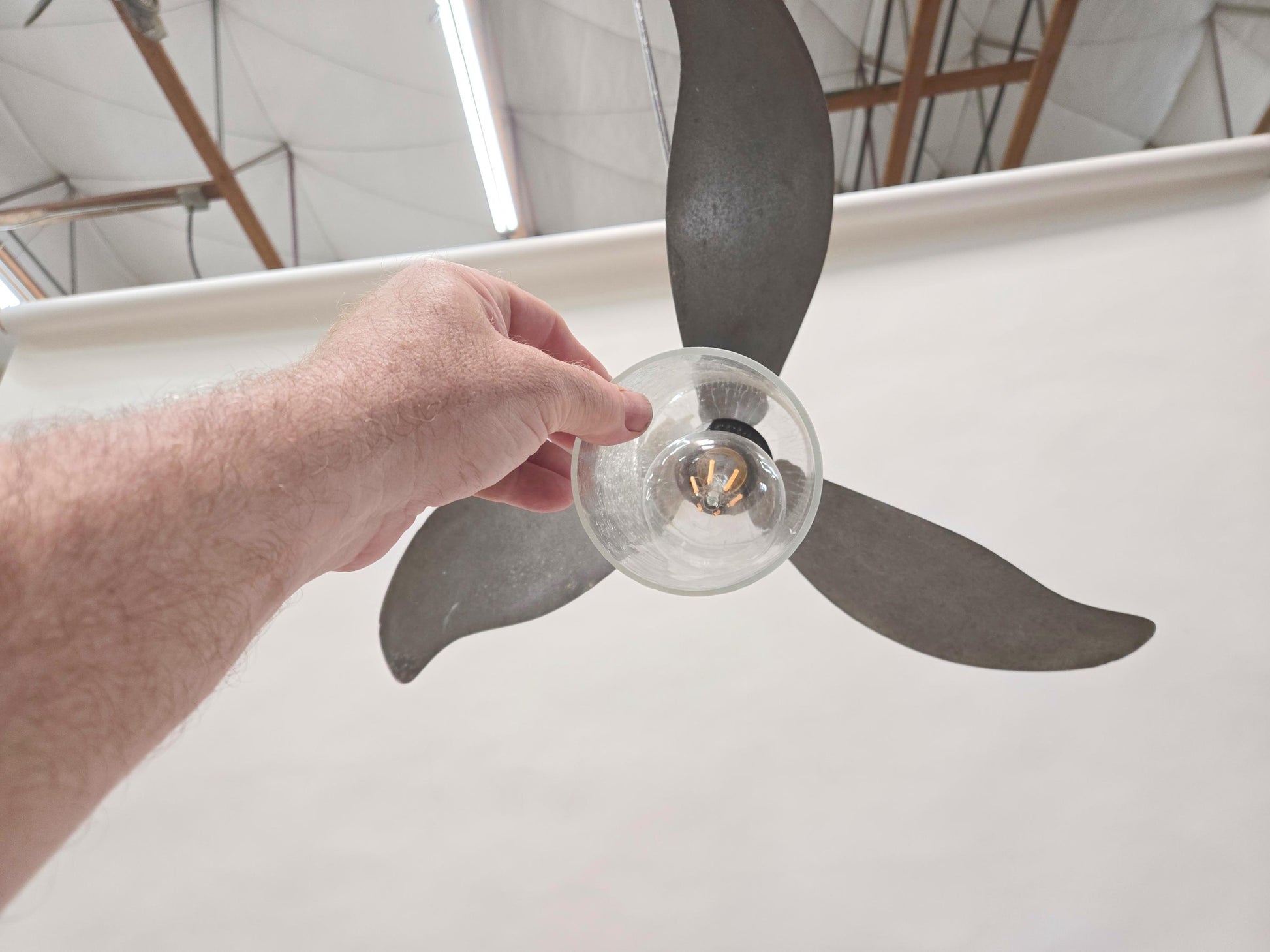 SALE Boat Propeller Pendant Light PROTOTYPE - Made from Retired aluminum prop. 100% Recycled!