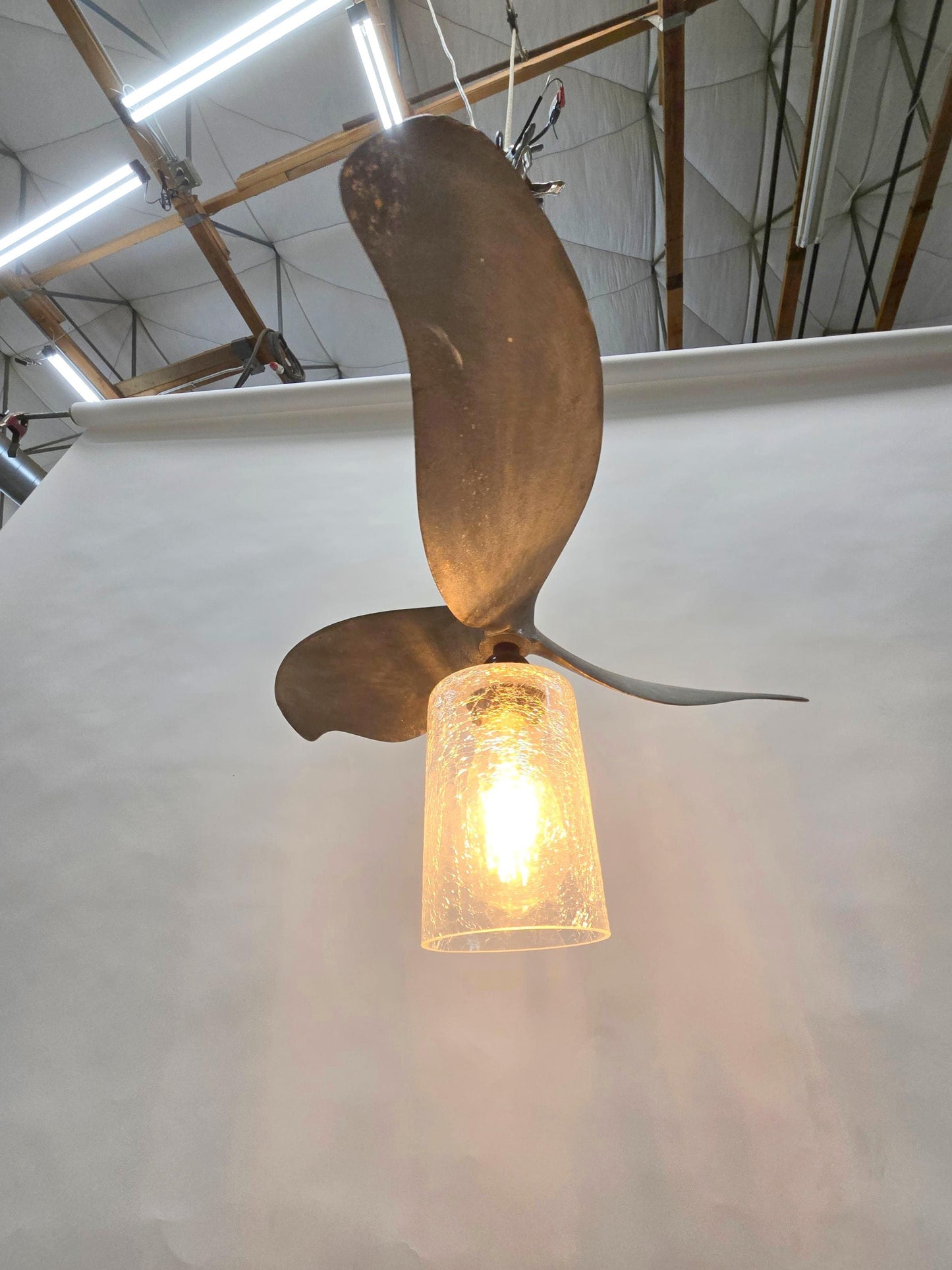 SALE Boat Propeller Pendant Light PROTOTYPE - Made from Retired aluminum prop. 100% Recycled!