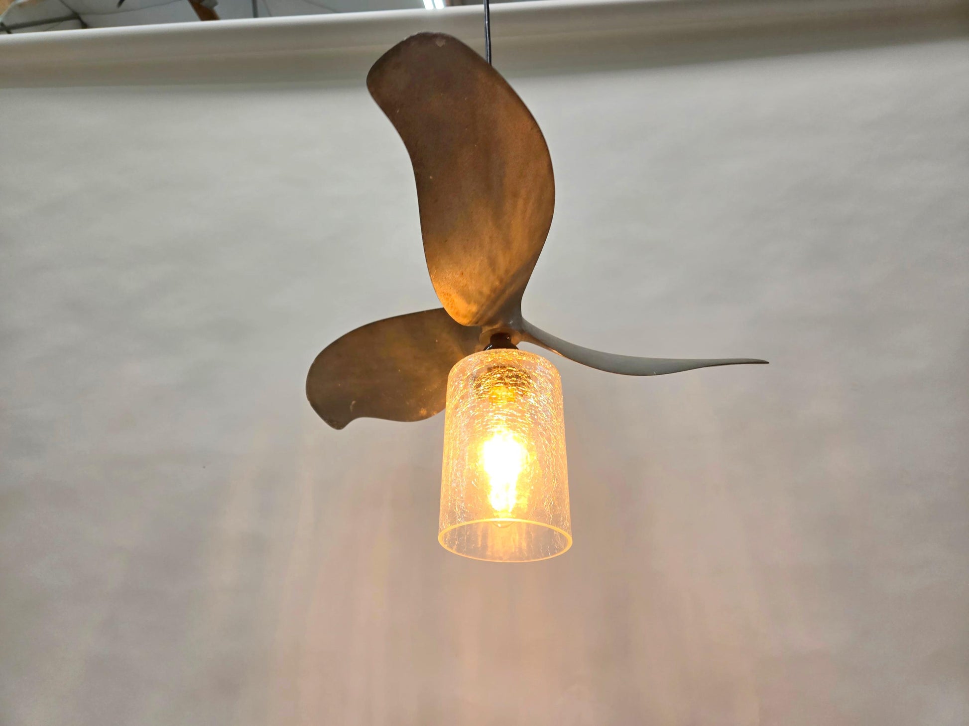 SALE Boat Propeller Pendant Light PROTOTYPE - Made from Retired aluminum prop. 100% Recycled!