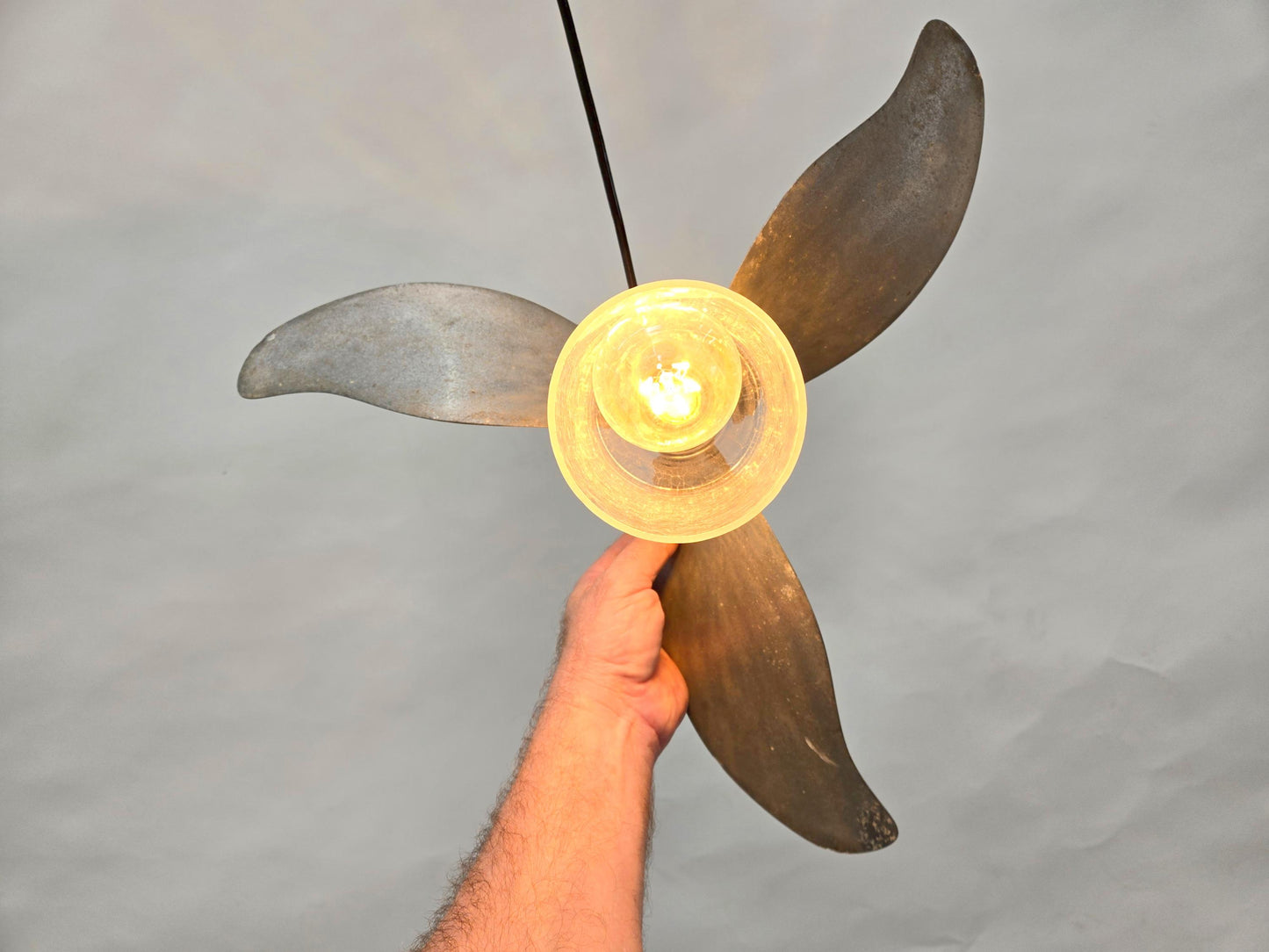 SALE Boat Propeller Pendant Light PROTOTYPE - Made from Retired aluminum prop. 100% Recycled!