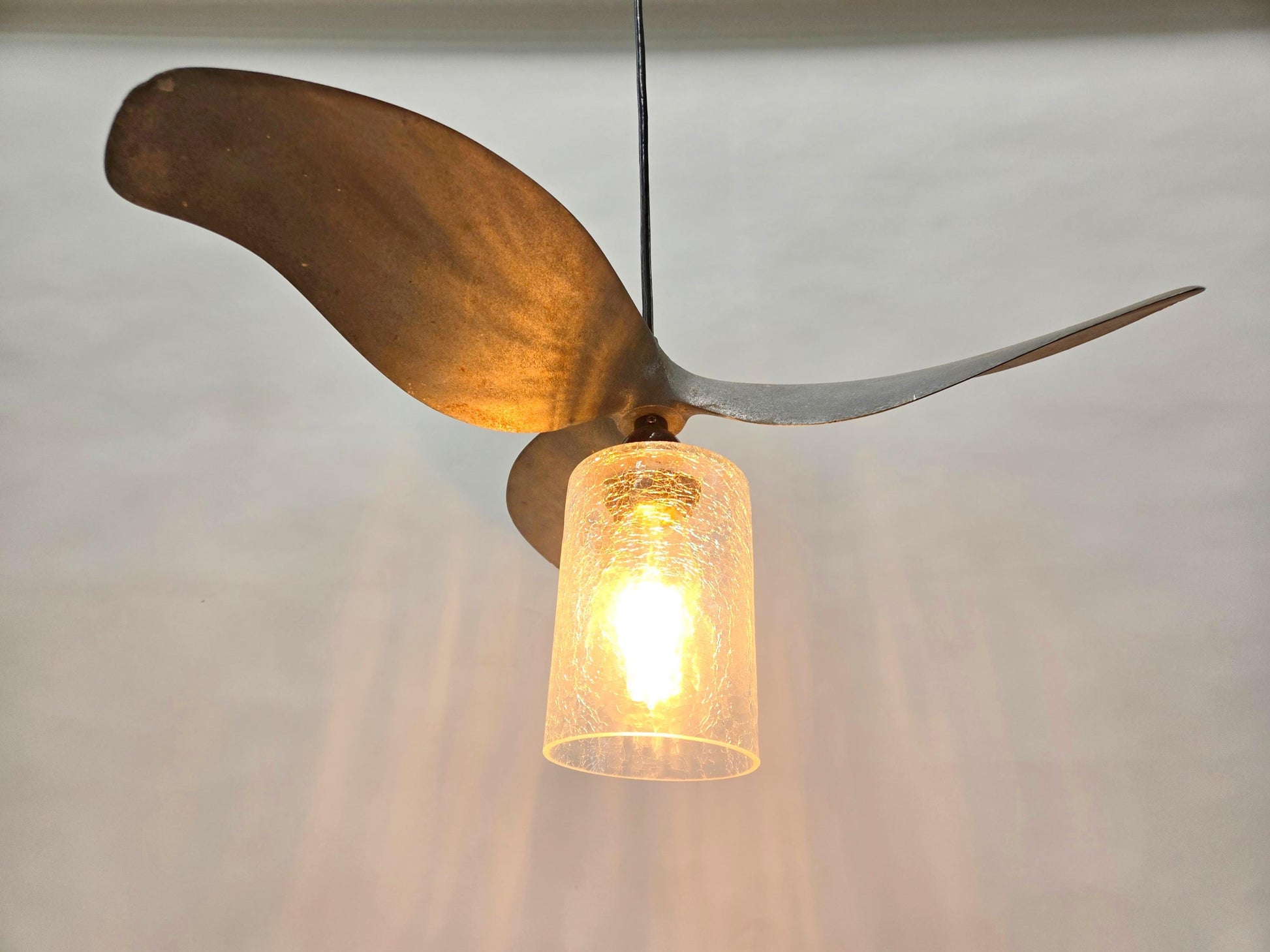 SALE Boat Propeller Pendant Light PROTOTYPE - Made from Retired aluminum prop. 100% Recycled!