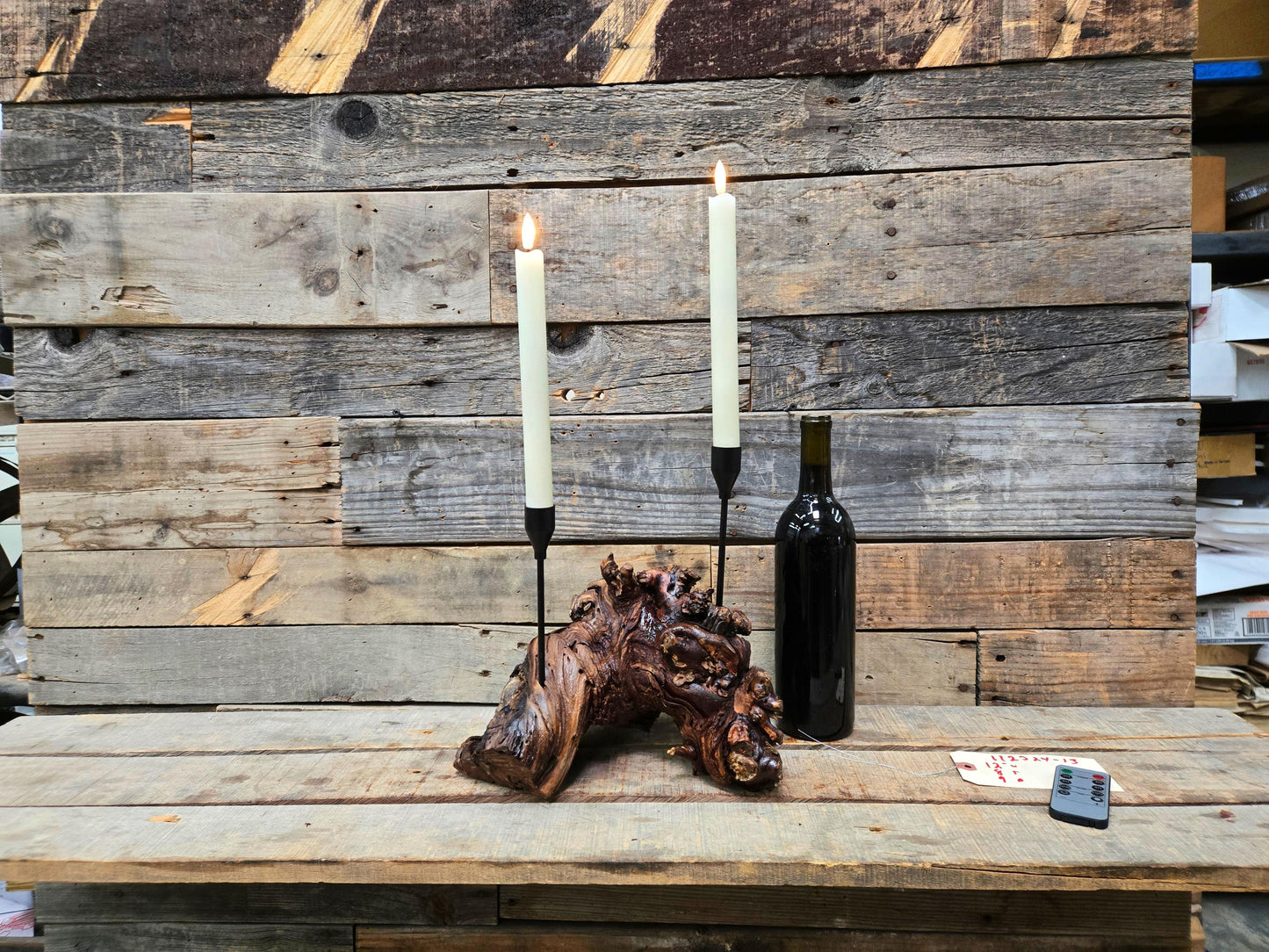 Duckhorn Winery Cabernet Grapevine LED Taper Candle Holder from California - 100% Recycled + Ready to Ship!! 112324-13