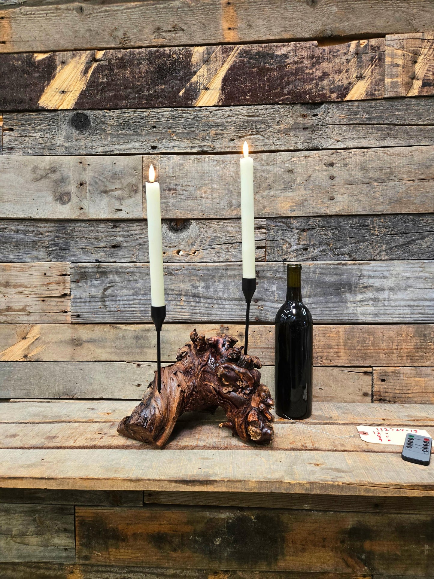 Duckhorn Winery Cabernet Grapevine LED Taper Candle Holder from California - 100% Recycled + Ready to Ship!! 112324-13