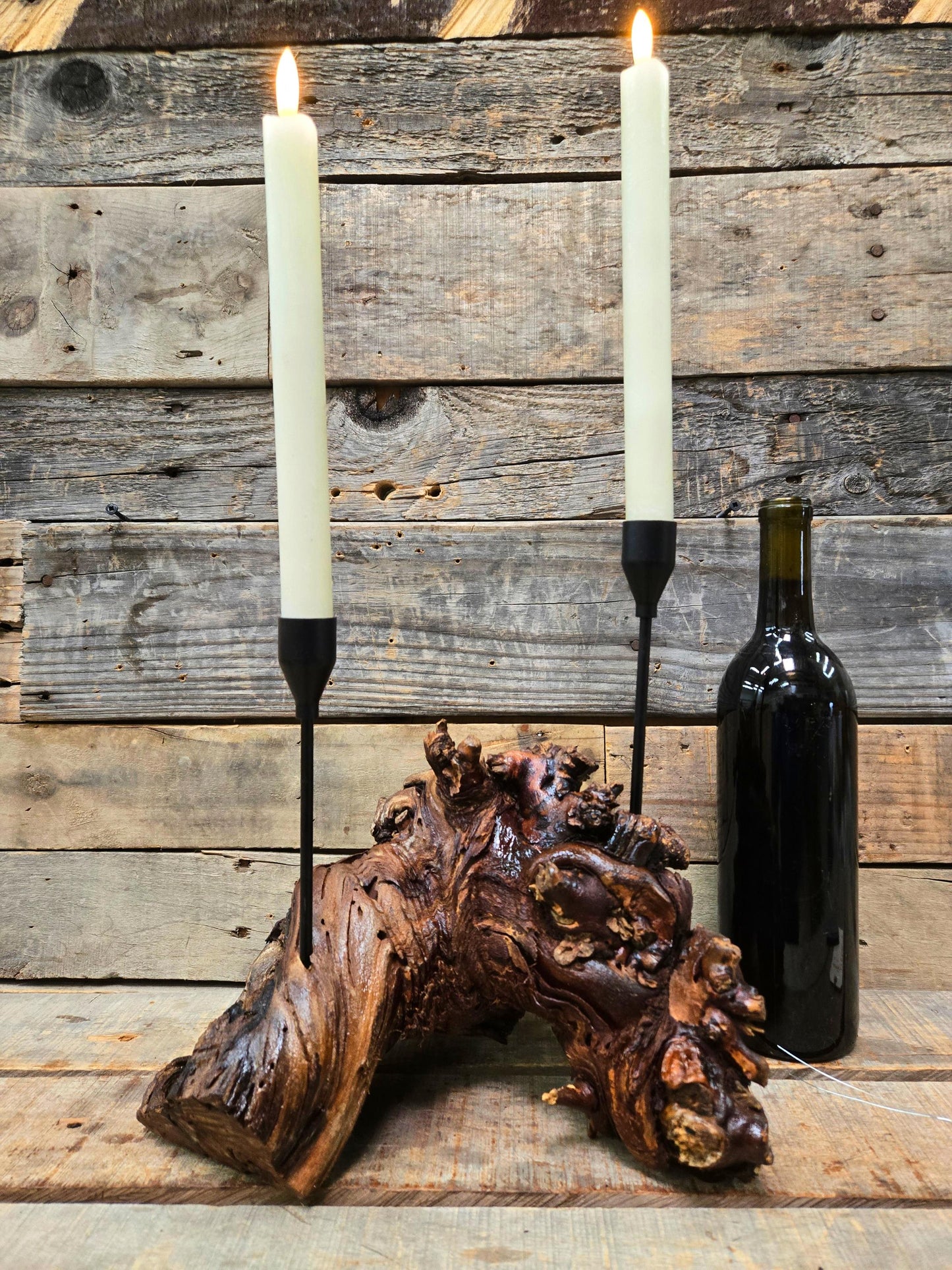 Duckhorn Winery Cabernet Grapevine LED Taper Candle Holder from California - 100% Recycled + Ready to Ship!! 112324-13