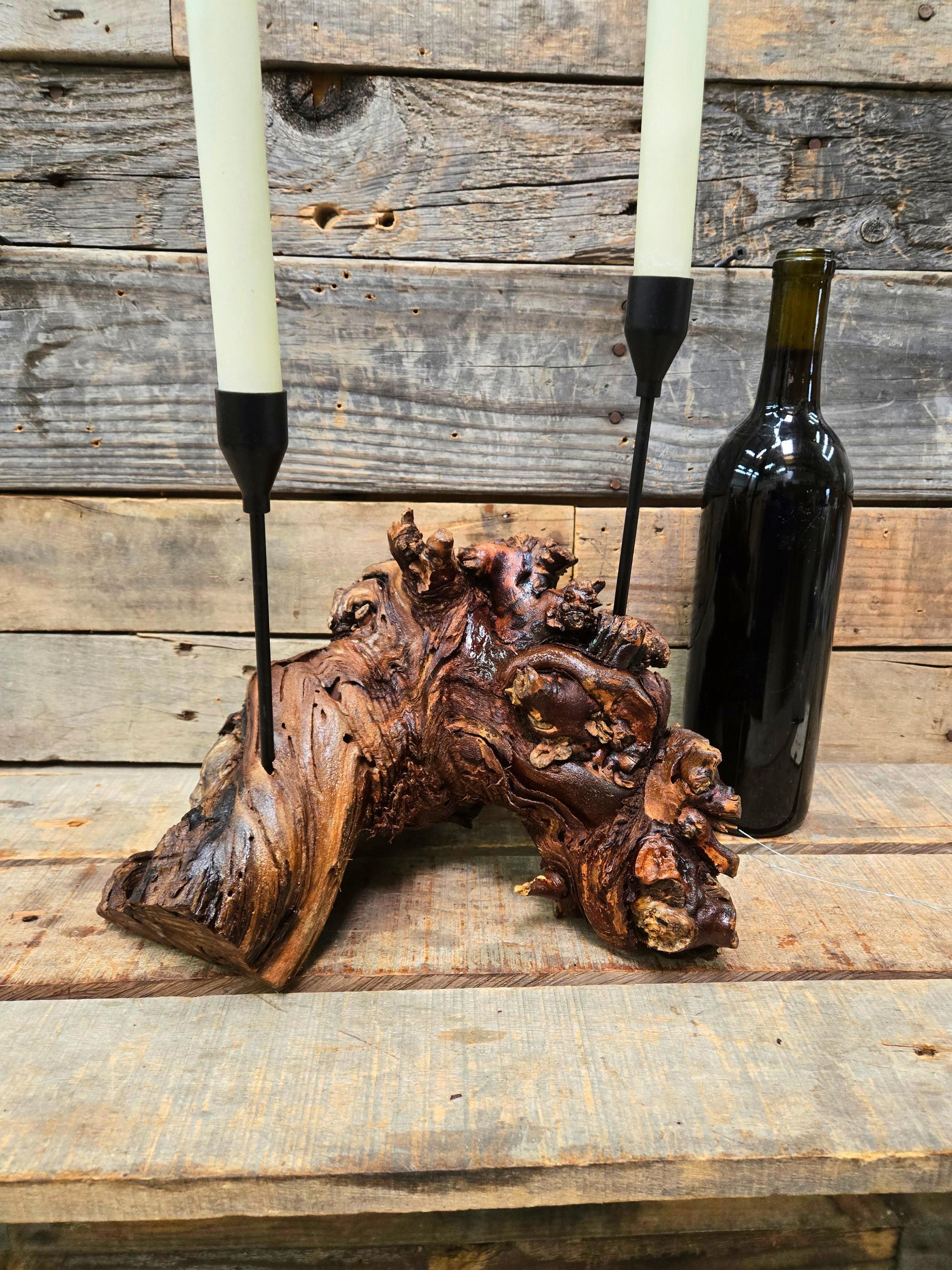 Duckhorn Winery Cabernet Grapevine LED Taper Candle Holder from California - 100% Recycled + Ready to Ship!! 112324-13