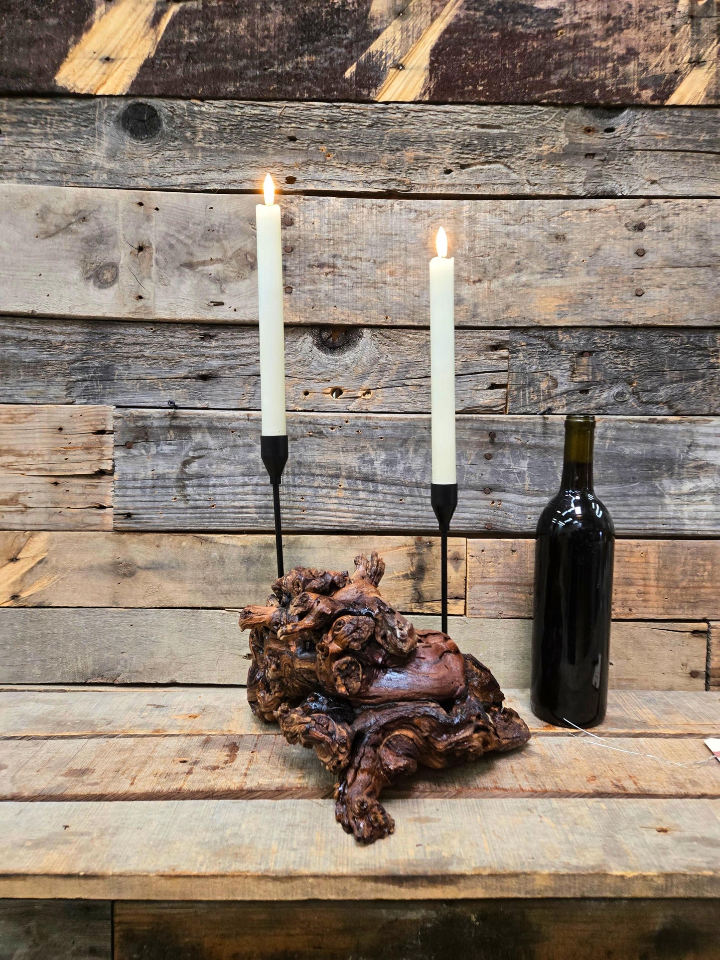 Duckhorn Winery Cabernet Grapevine LED Taper Candle Holder from California - 100% Recycled + Ready to Ship!! 112324-13