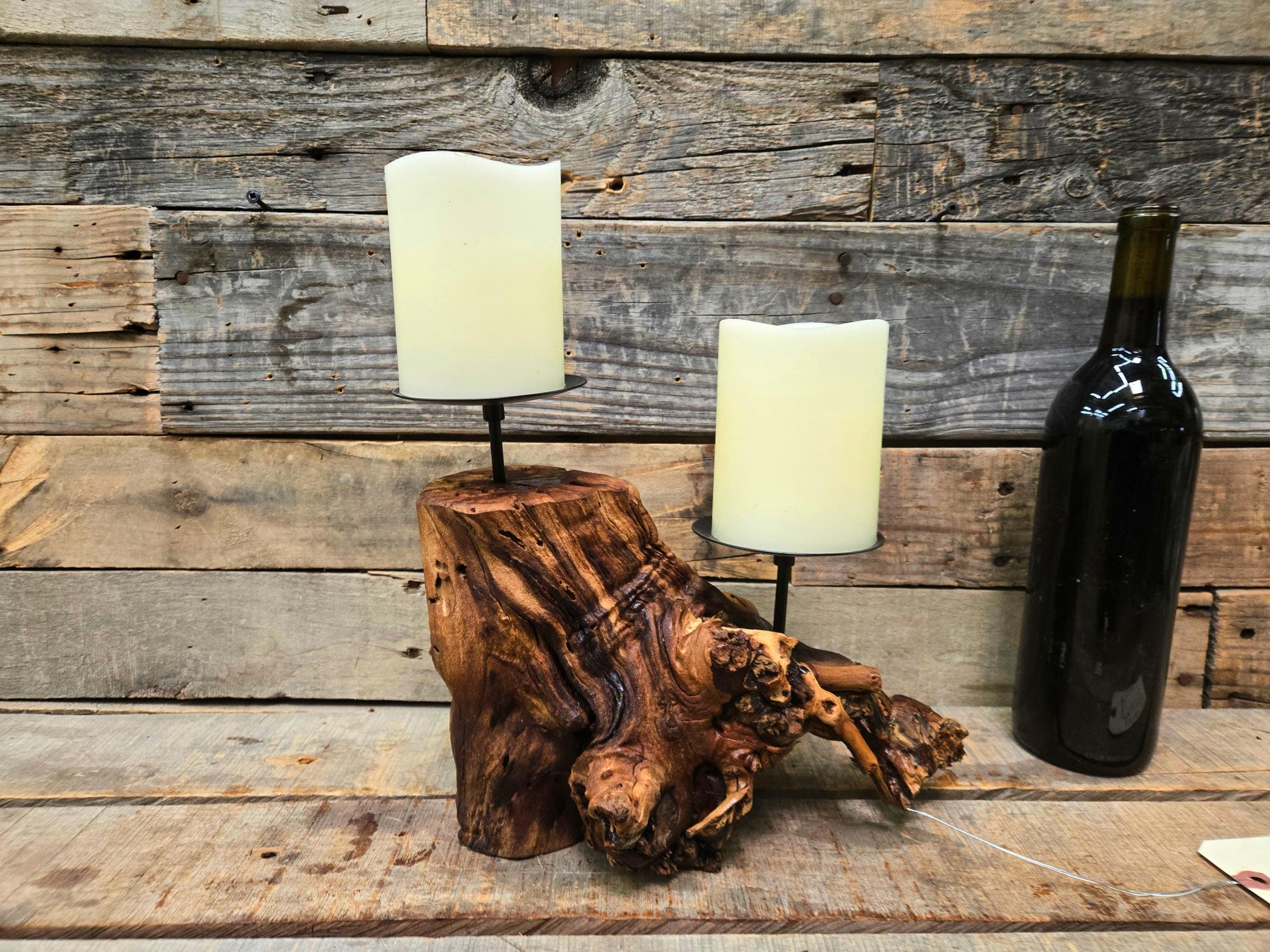 Rombauer Grapevine Pillar Candle Holder made from Atlas Peak Cabernet Napa Valley vine- 100% Recycled + Ready to Ship! 112324-10