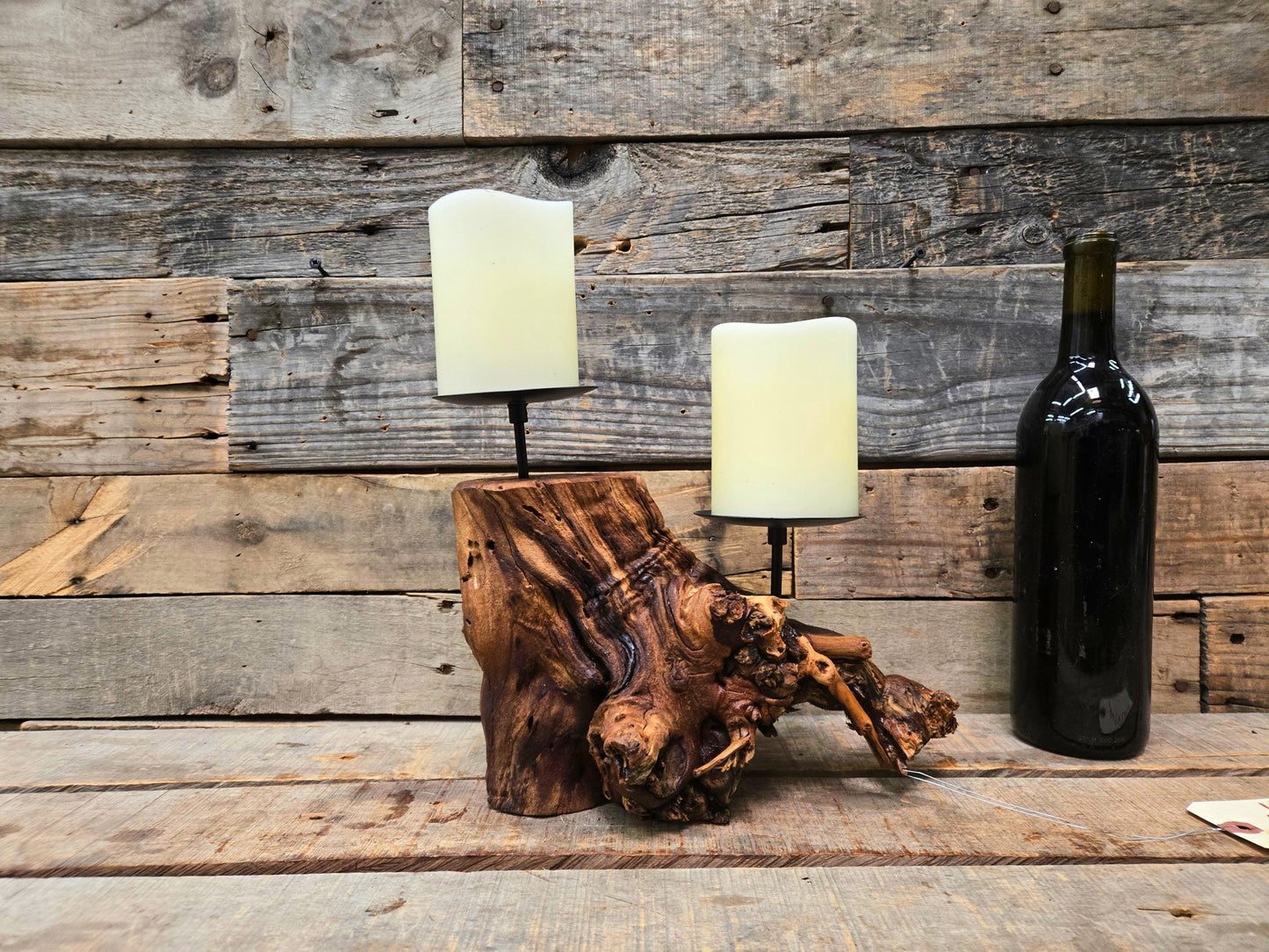 Rombauer Grapevine Pillar Candle Holder made from Atlas Peak Cabernet Napa Valley vine- 100% Recycled + Ready to Ship! 112324-10