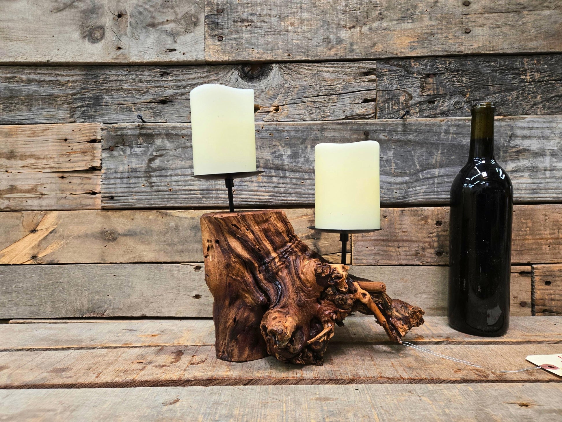 Rombauer Grapevine Pillar Candle Holder made from Atlas Peak Cabernet Napa Valley vine- 100% Recycled + Ready to Ship! 112324-10