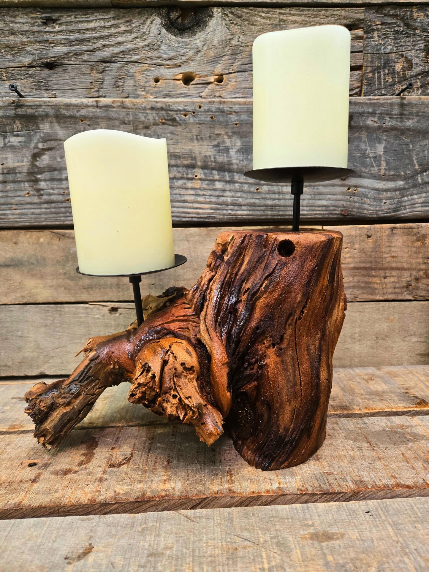 Rombauer Grapevine Pillar Candle Holder made from Atlas Peak Cabernet Napa Valley vine- 100% Recycled + Ready to Ship! 112324-10