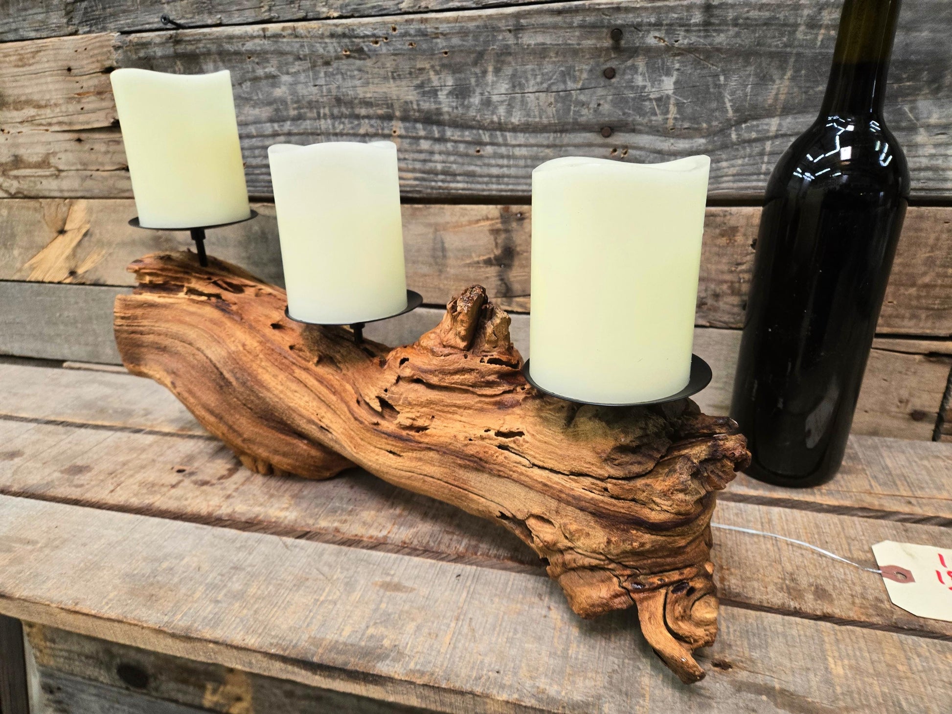 Rombauer Grapevine Pillar Candle Holder made from Atlas Peak Cabernet Napa Valley vine- 100% Recycled + Ready to Ship! 112324-9