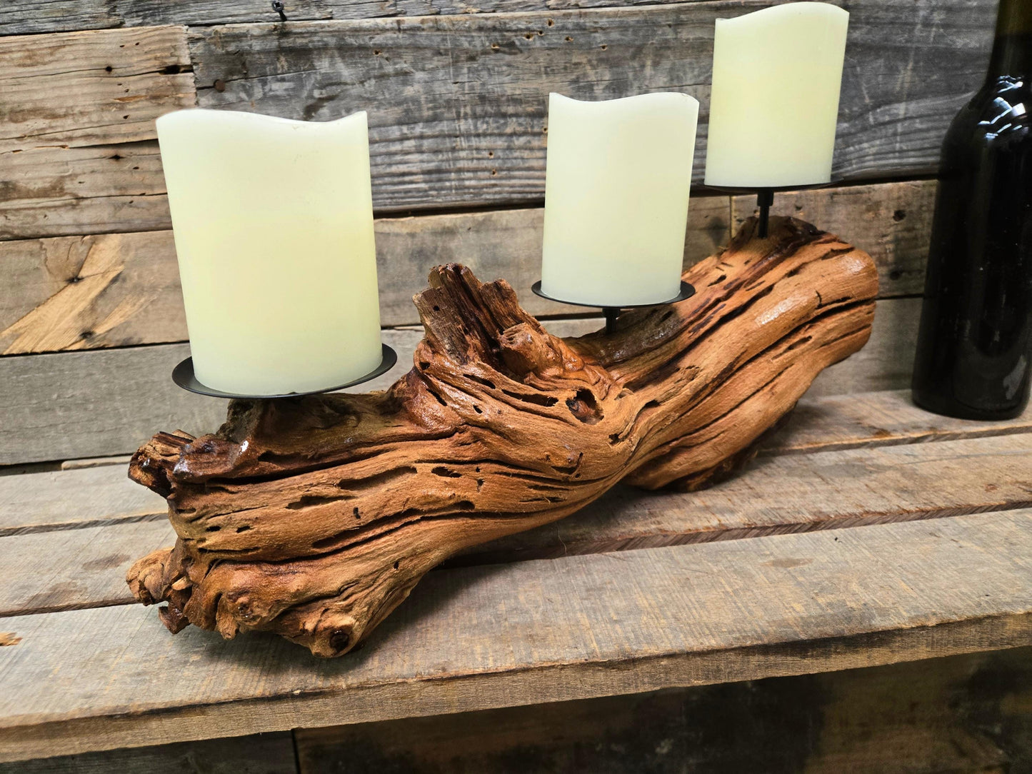 Rombauer Grapevine Pillar Candle Holder made from Atlas Peak Cabernet Napa Valley vine- 100% Recycled + Ready to Ship! 112324-9