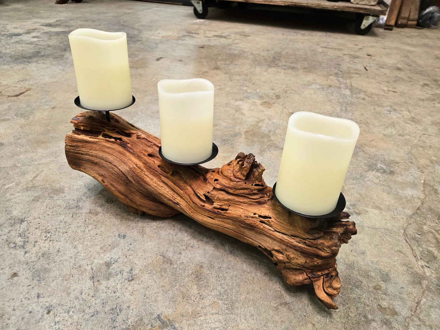 Rombauer Grapevine Pillar Candle Holder made from Atlas Peak Cabernet Napa Valley vine- 100% Recycled + Ready to Ship! 112324-9