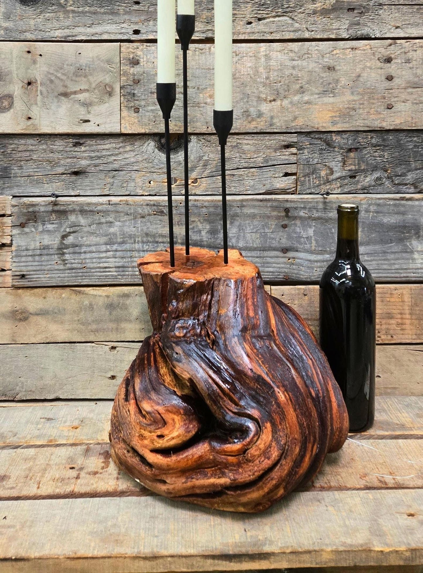 RARE Buena Vista Cabernet Grapevine LED Taper Candle Holder from California - 100% Recycled + Ready to Ship!! 112324-8