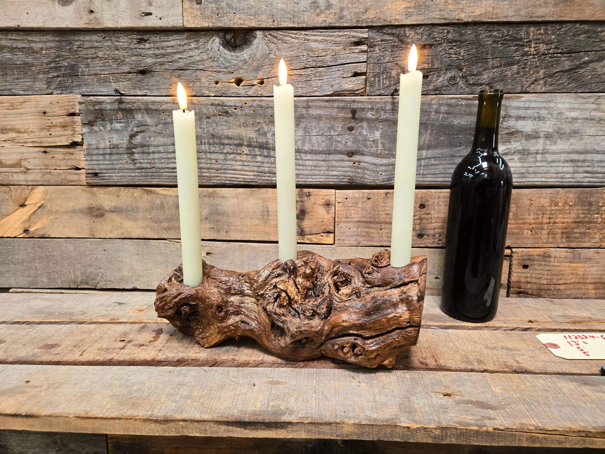 Buena Vista Winery Pinot Noir Grapevine LED Taper Candle Holder from California - 100% Recycled + Ready to Ship!! 112324-6