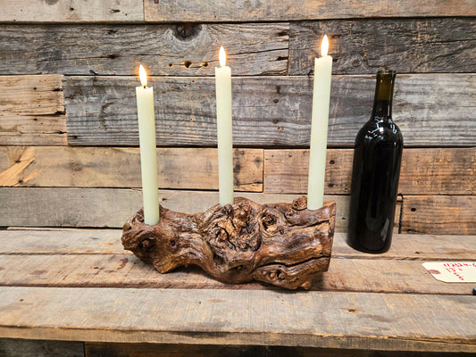 Buena Vista Winery Pinot Noir Grapevine LED Taper Candle Holder from California - 100% Recycled + Ready to Ship!! 112324-6