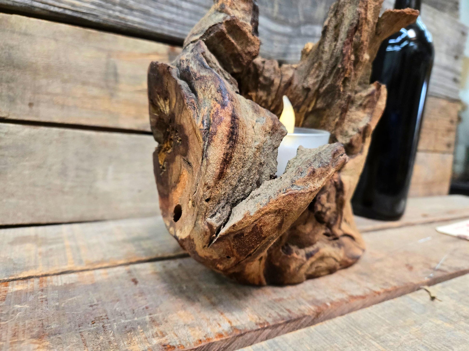 Stags Leap Cabernet Grapevine Candle Holder made from their oldest vines- 100% Recycled + Ready to Ship! 112324-3