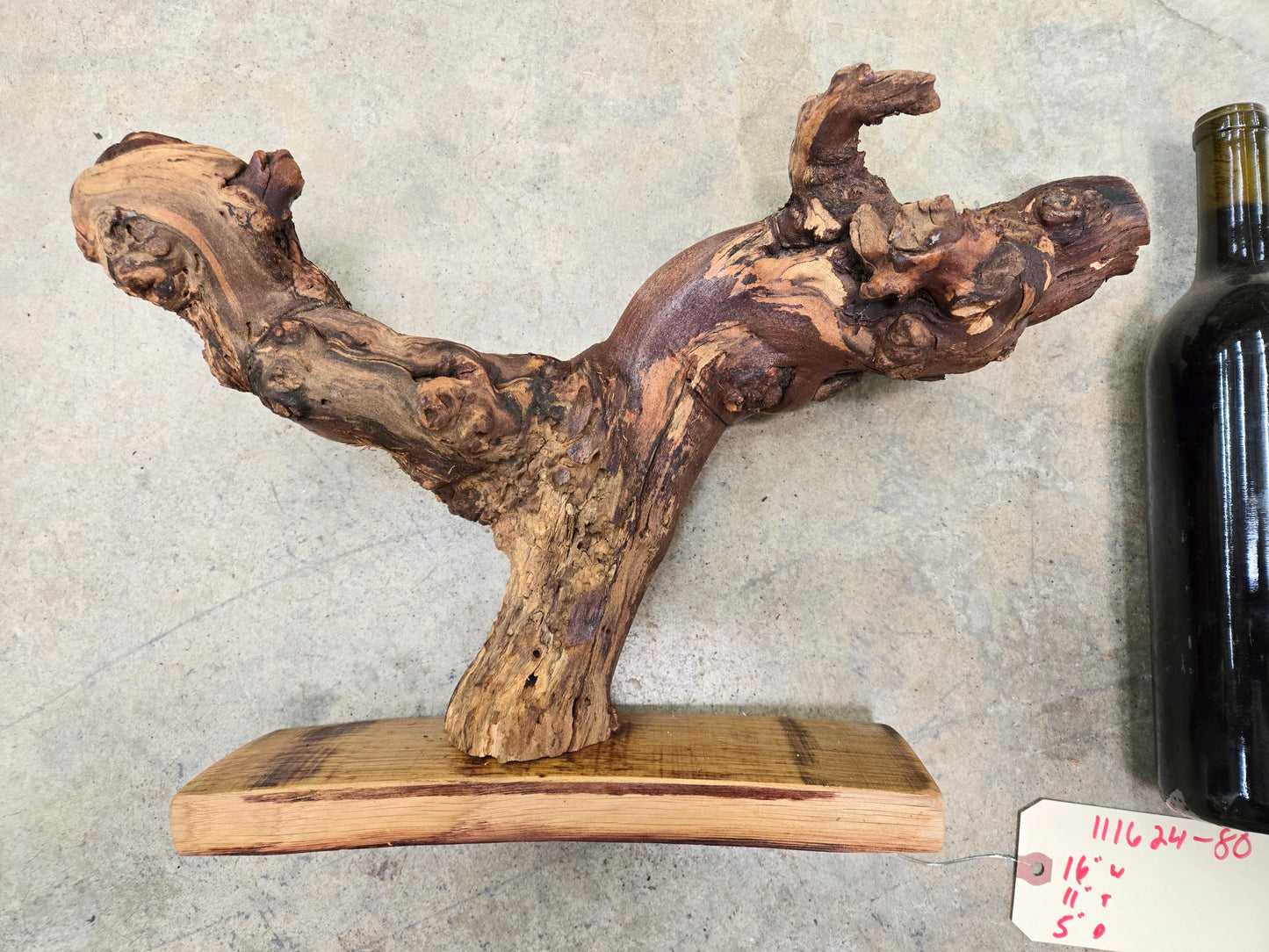 RARE Caymus Grapevine Art made from retired Sonoma Zinfandel vine 100% Reclaimed + Ready to Ship! 111624-80