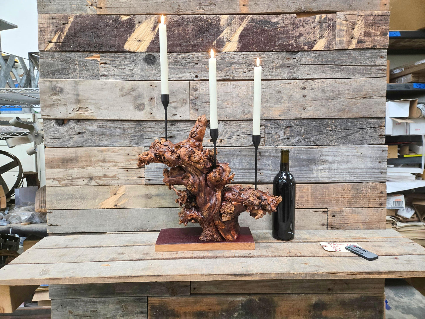 Duckhorn Winery Cabernet Grapevine LED Taper Candle Holder from California - 100% Recycled + Ready to Ship!! 112324-72