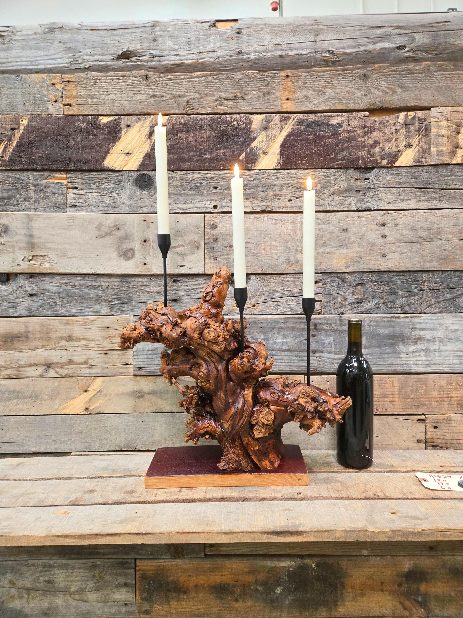 Duckhorn Winery Cabernet Grapevine LED Taper Candle Holder from California - 100% Recycled + Ready to Ship!! 112324-72