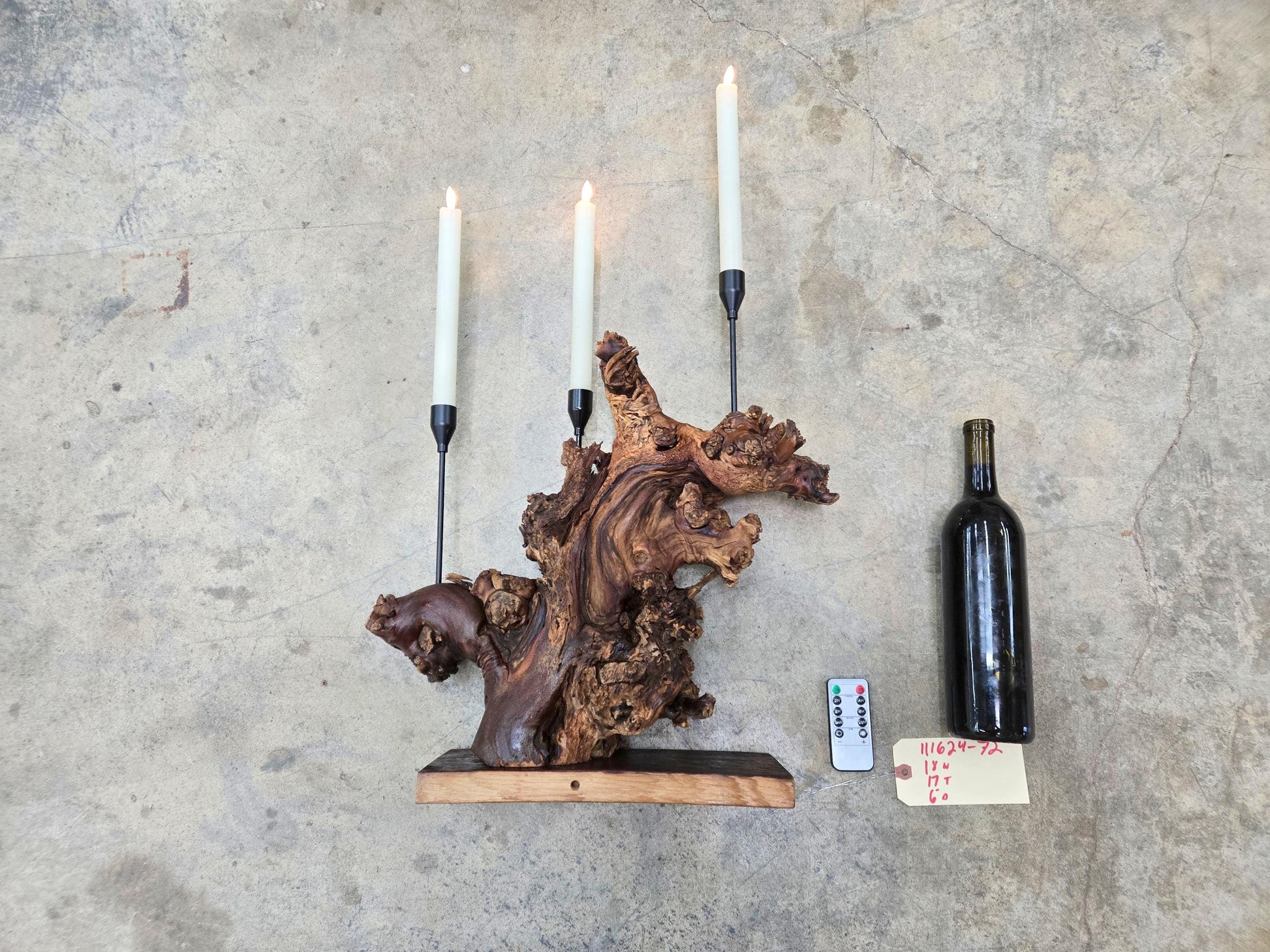 Duckhorn Winery Cabernet Grapevine LED Taper Candle Holder from California - 100% Recycled + Ready to Ship!! 112324-72