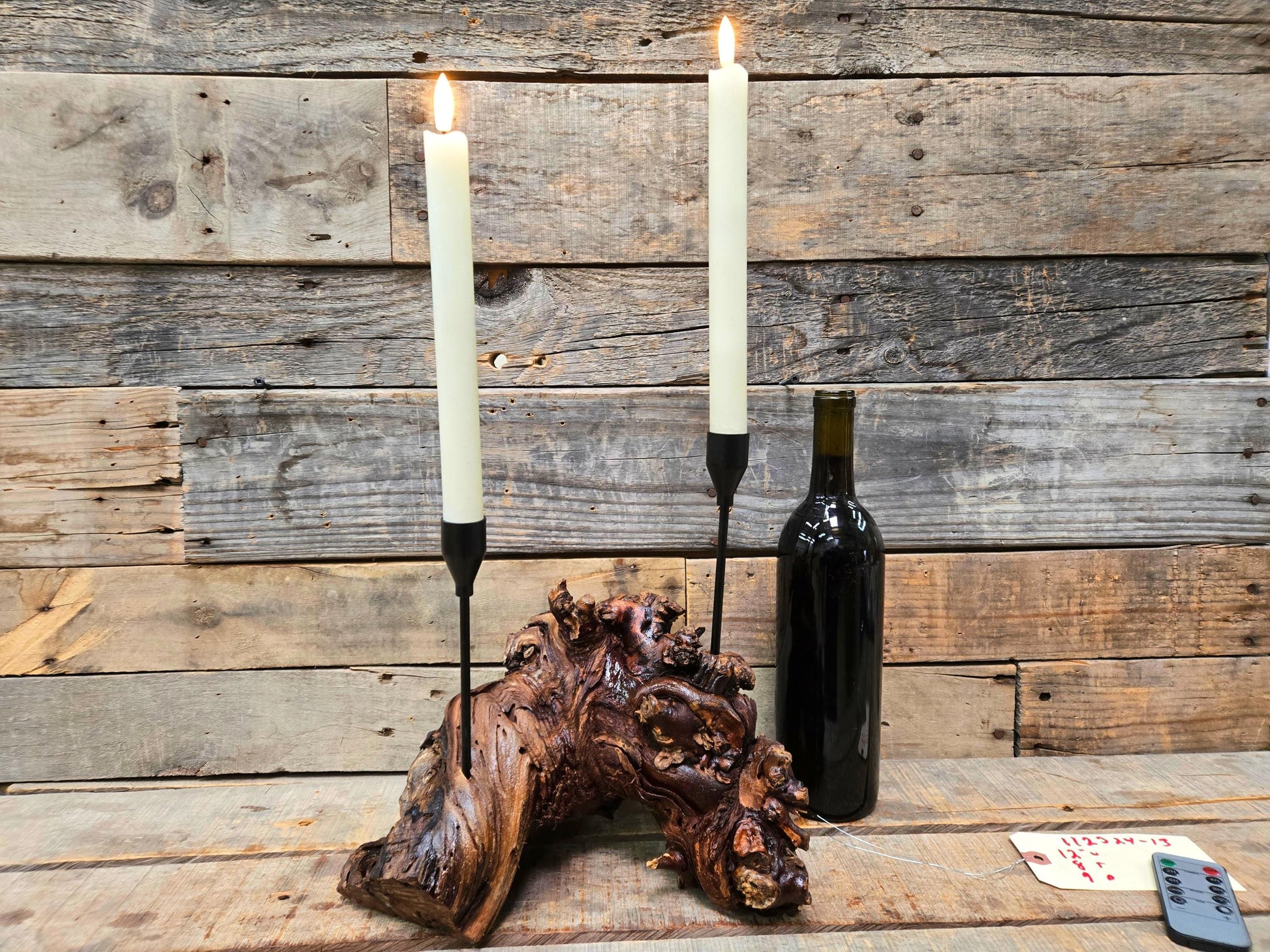 Duckhorn Winery Cabernet Grapevine LED Taper Candle Holder from California - 100% Recycled + Ready to Ship!! 112324-13