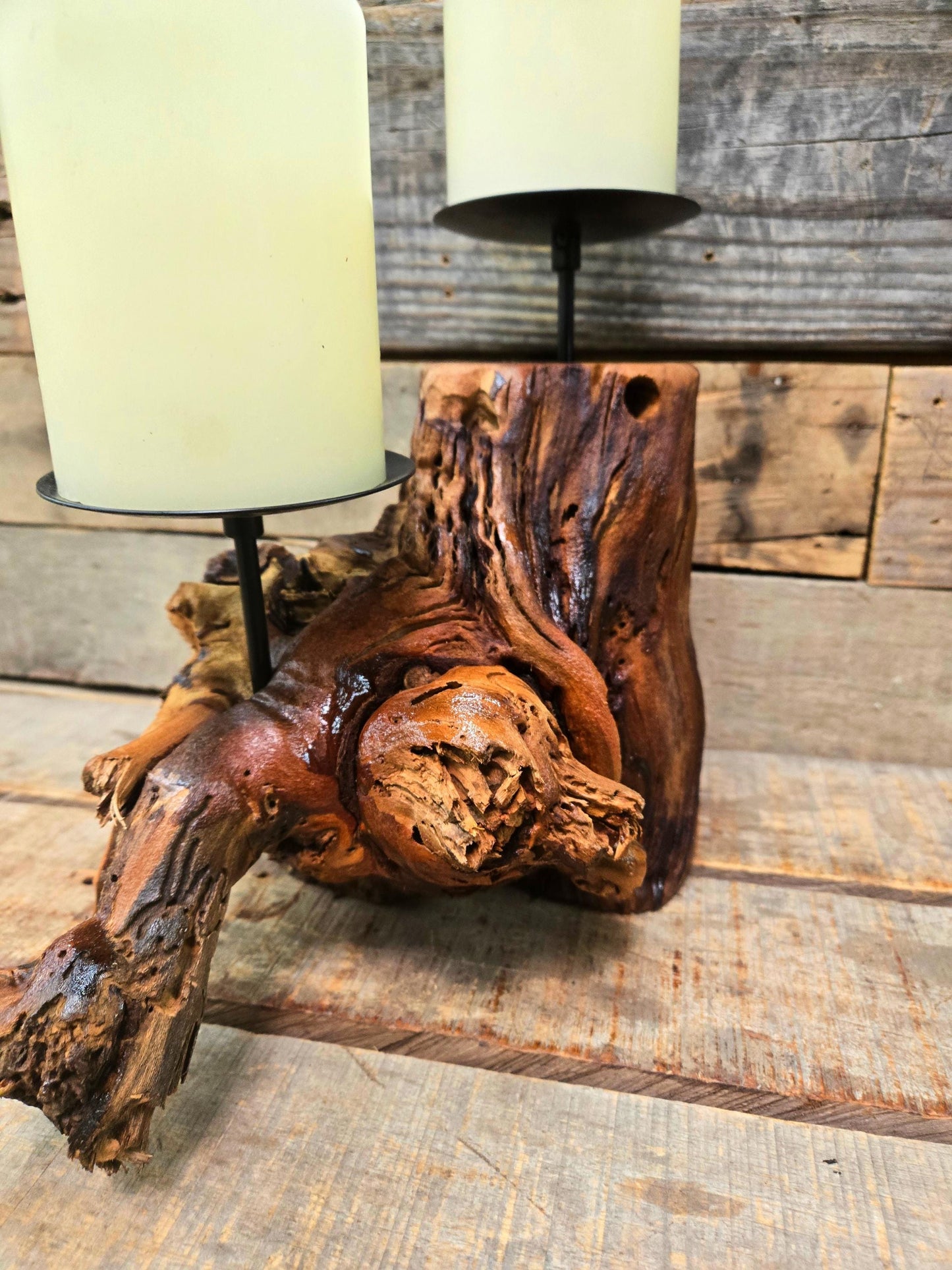 Rombauer Grapevine Pillar Candle Holder made from Atlas Peak Cabernet Napa Valley vine- 100% Recycled + Ready to Ship! 112324-10