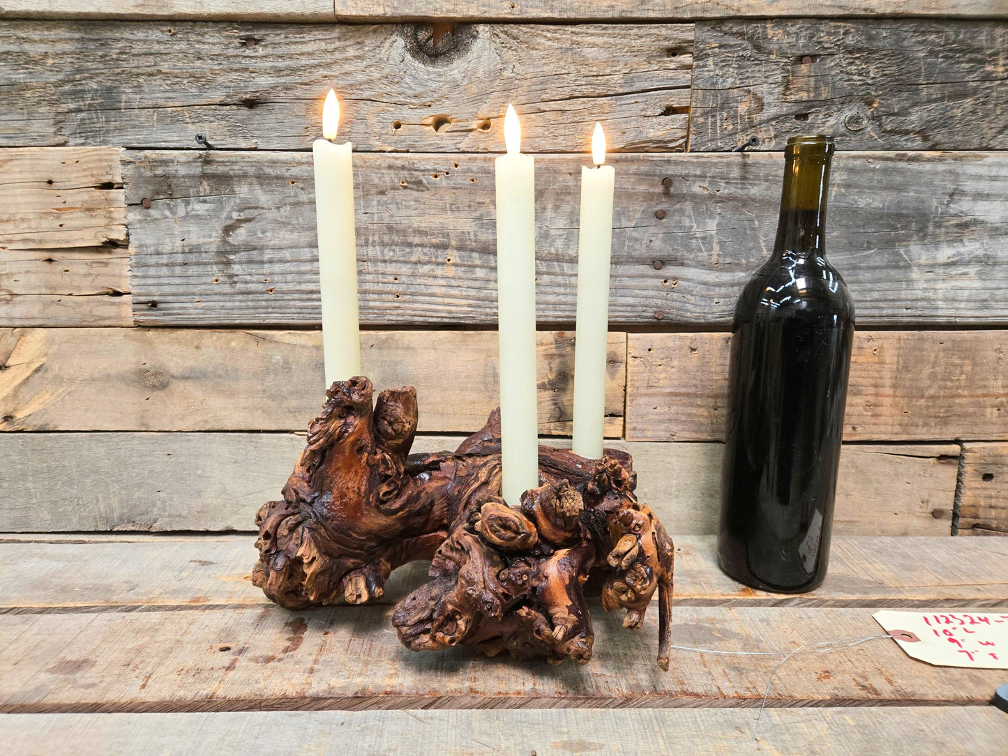 Hendry Winery Cabernet Grapevine LED Taper Candle Holder from California - 100% Recycled + Ready to Ship!! 112324-7