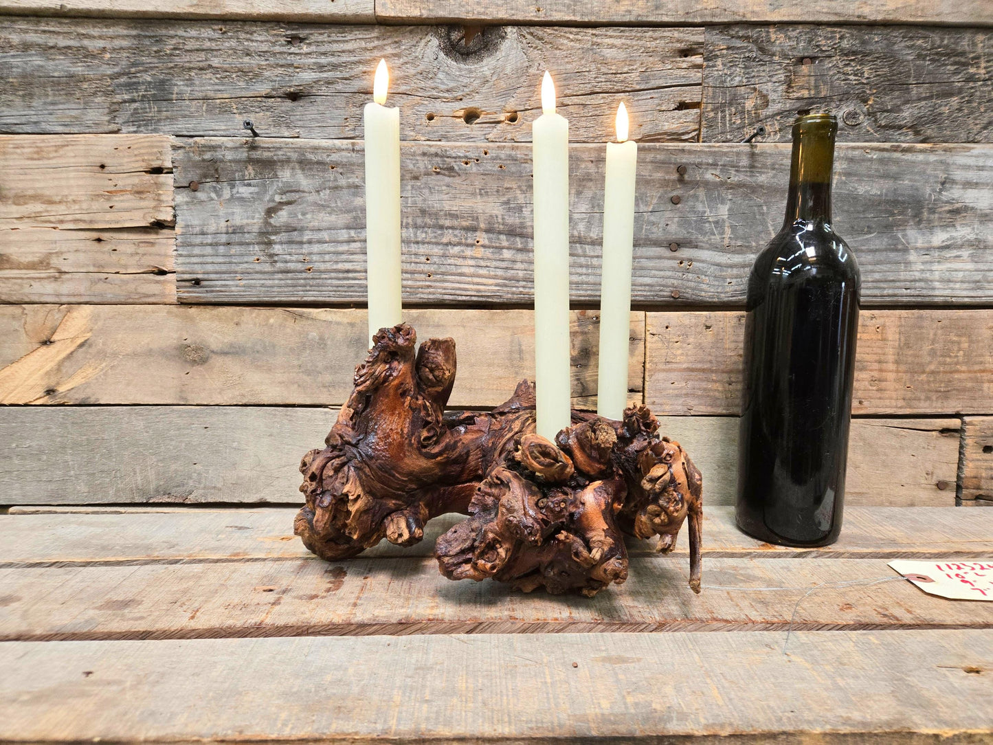 Hendry Winery Cabernet Grapevine LED Taper Candle Holder from California - 100% Recycled + Ready to Ship!! 112324-7