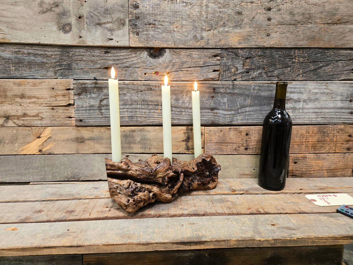 Buena Vista Winery Pinot Noir Grapevine LED Taper Candle Holder from California - 100% Recycled + Ready to Ship!! 112324-6