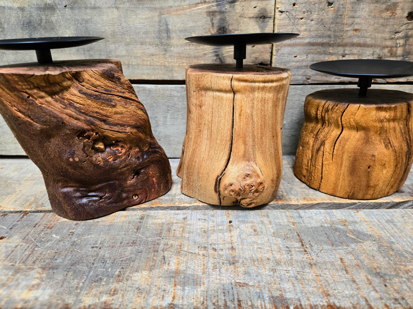 3 Grapevine Candle Holders Made from retired Napa grapevines - 100% Recycled + Ready to Ship!! 111624-82