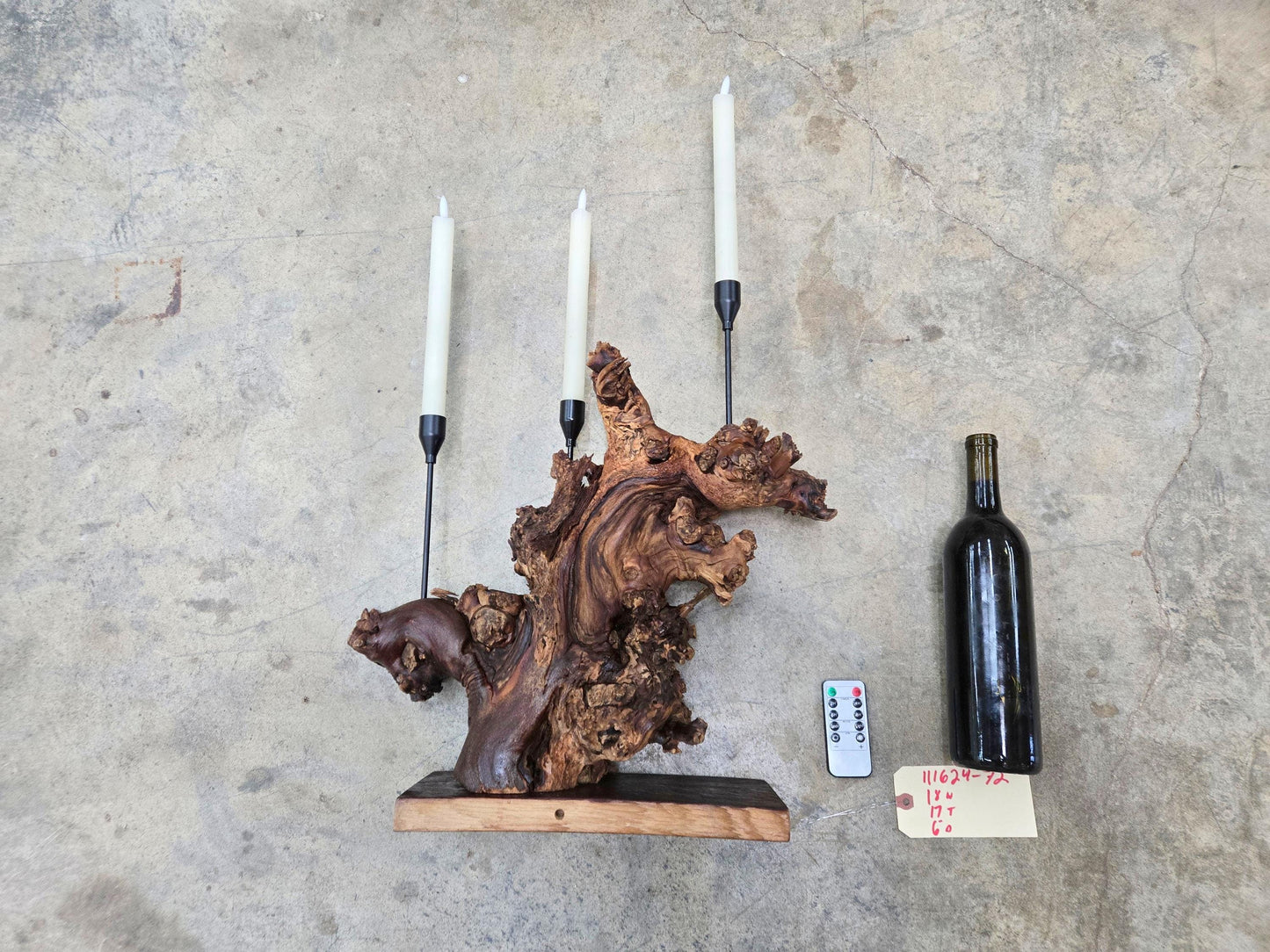 Duckhorn Winery Cabernet Grapevine LED Taper Candle Holder from California - 100% Recycled + Ready to Ship!! 112324-72