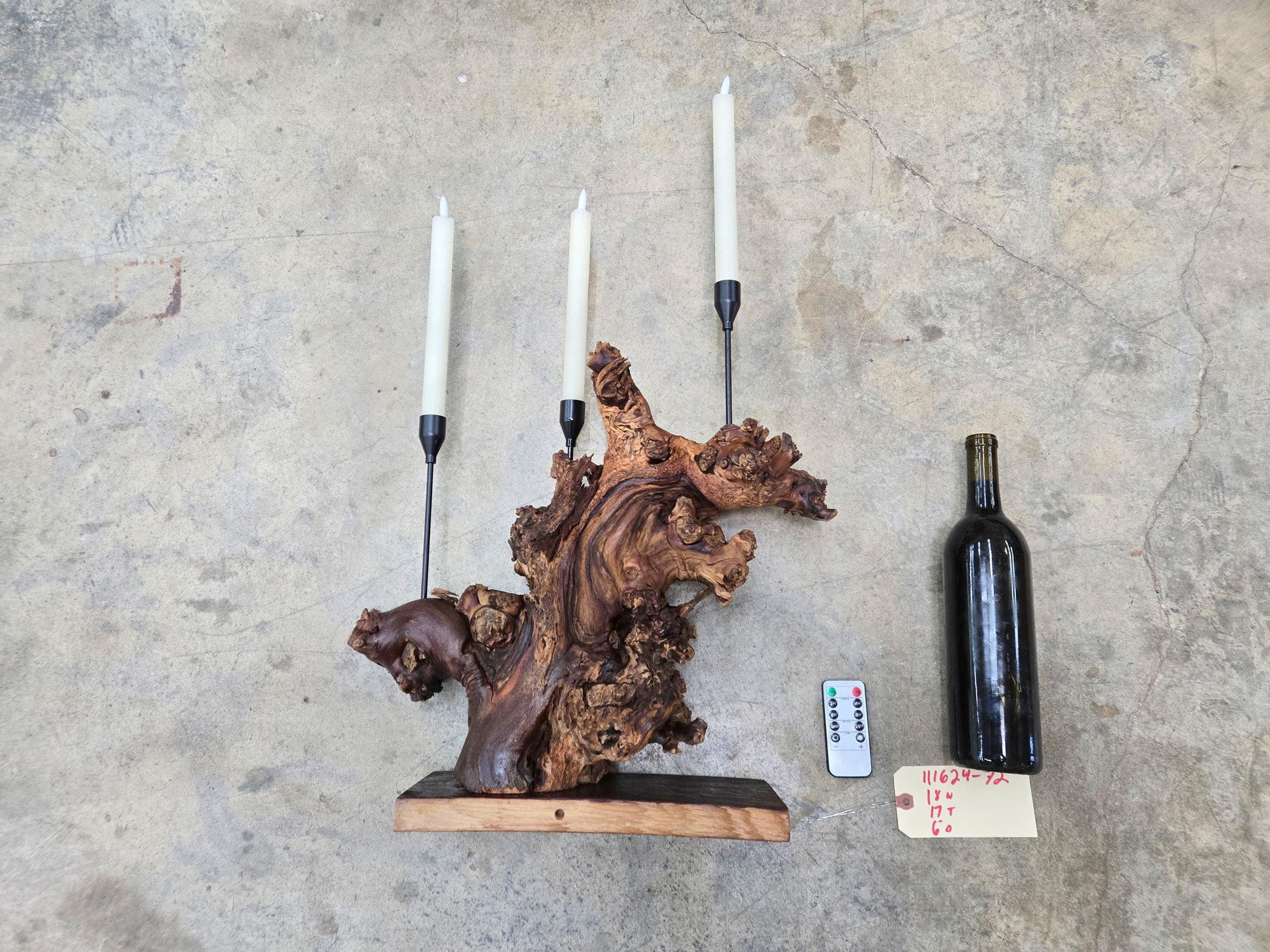 Duckhorn Winery Cabernet Grapevine LED Taper Candle Holder from California - 100% Recycled + Ready to Ship!! 112324-72