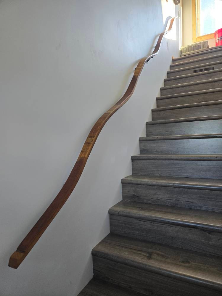 Wine Barrel Stair Handrails - Barana - Made from retired California wine barrels 100% Recycled!