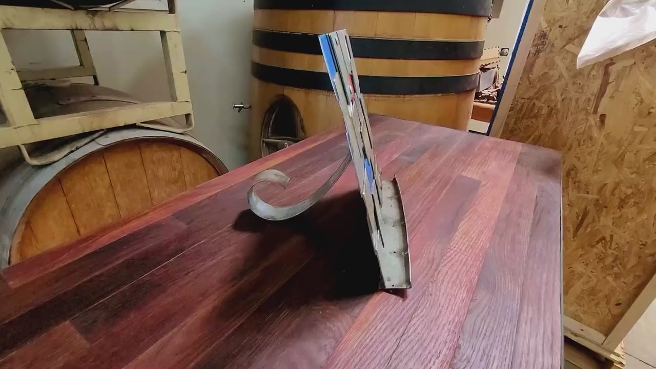 Wine Barrel Cookbook / Tablet Stand - Weave - Made from retired Napa Valley wine barrel rings. 100% Recycled!