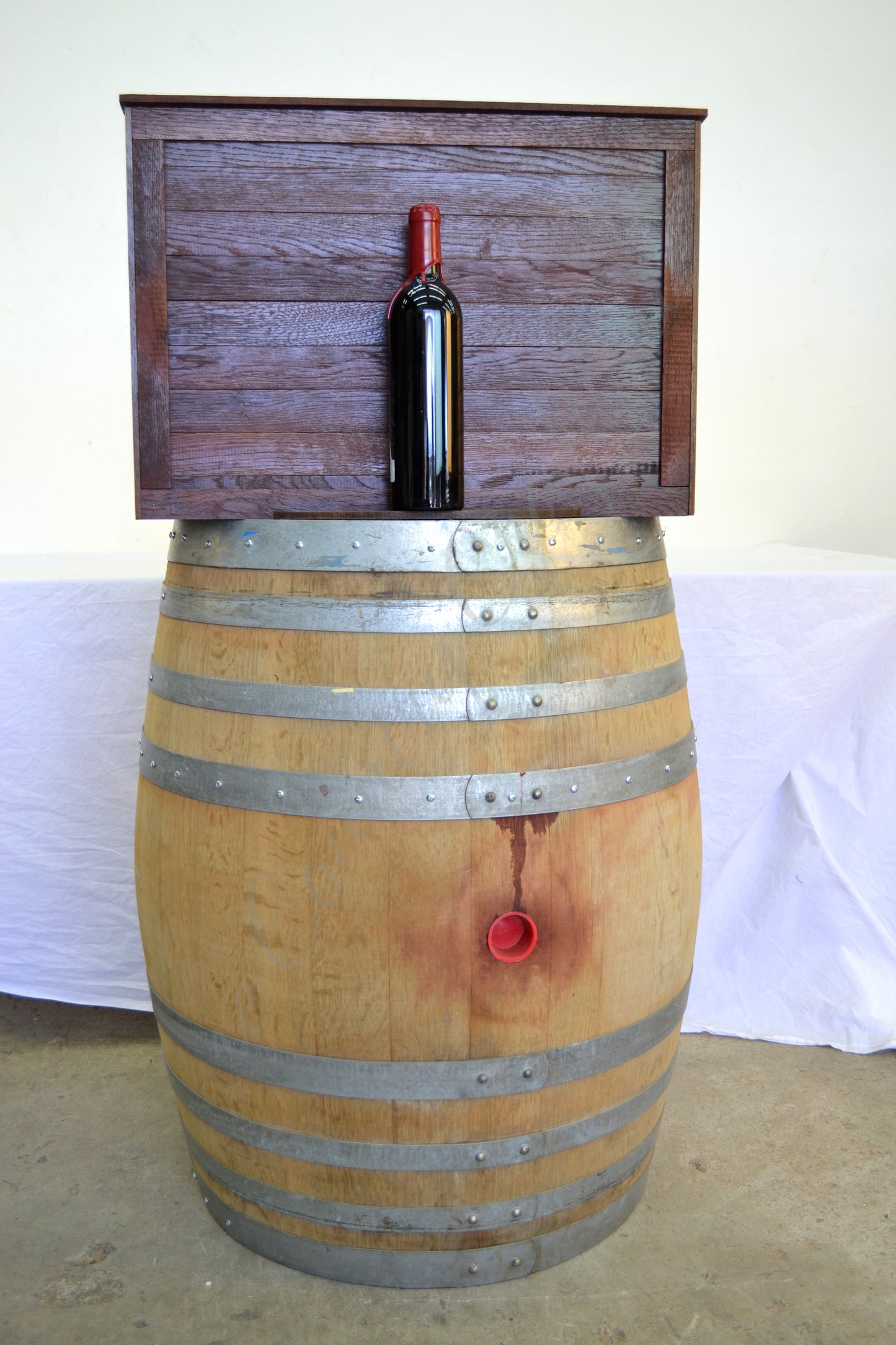 Hostess POS Retail Stand - Simple - Made form Small Napa Valley Wine Barrels. 100% Recycled!