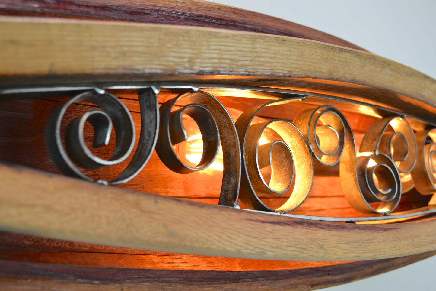 Wine Barrel Wall Sconce - Remolino - Made from reclaimed California wine barrels - 100% Recycled